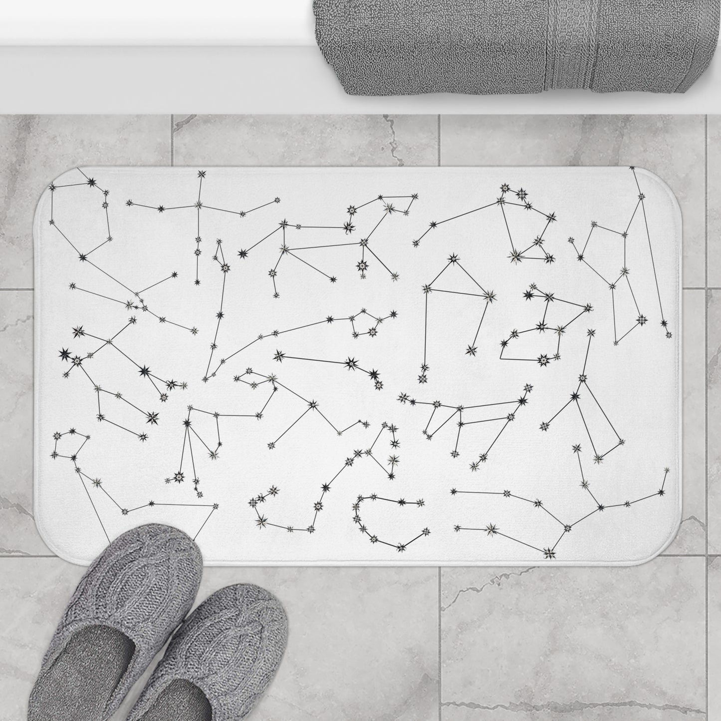 Bath Mat - Zodiac White