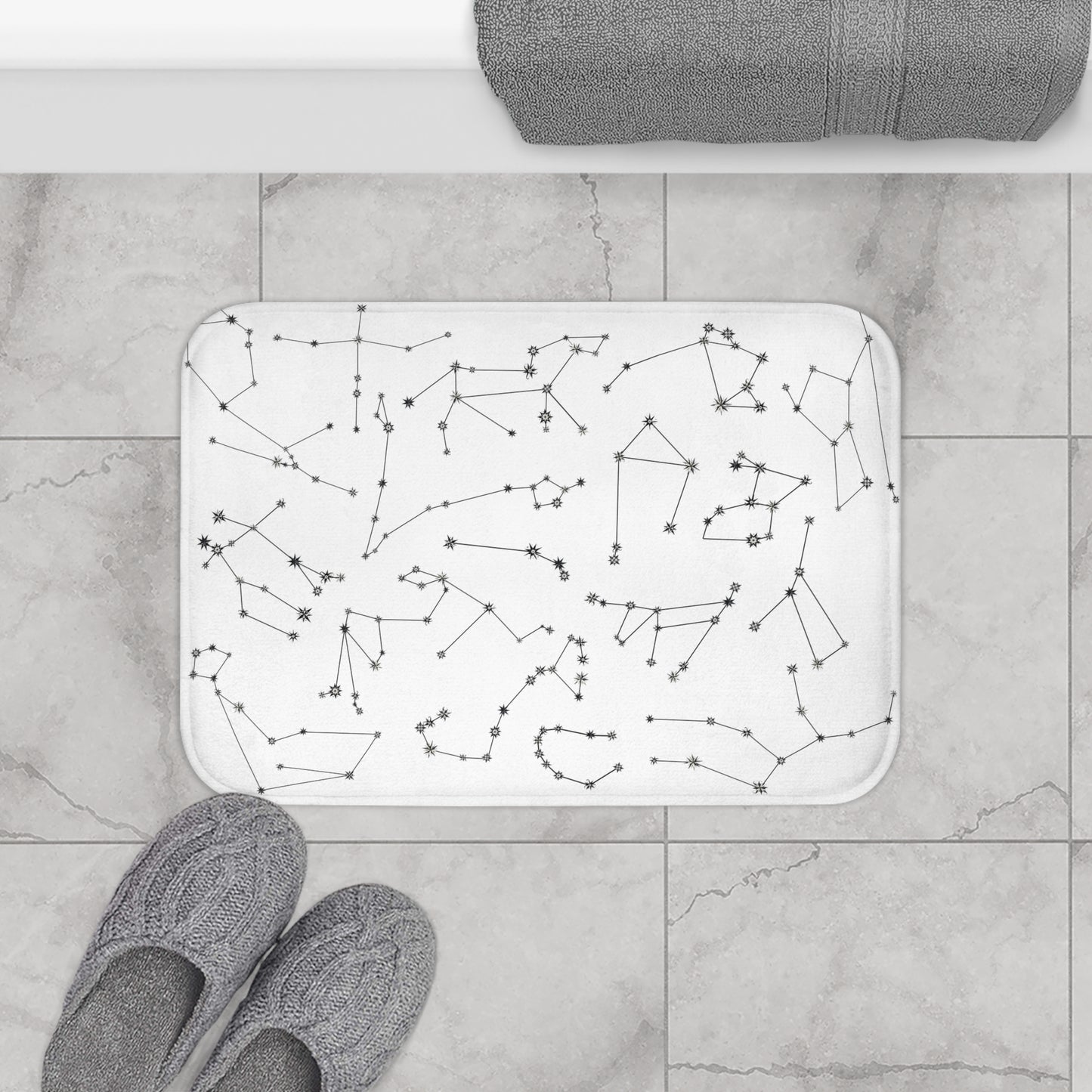 Bath Mat - Zodiac White