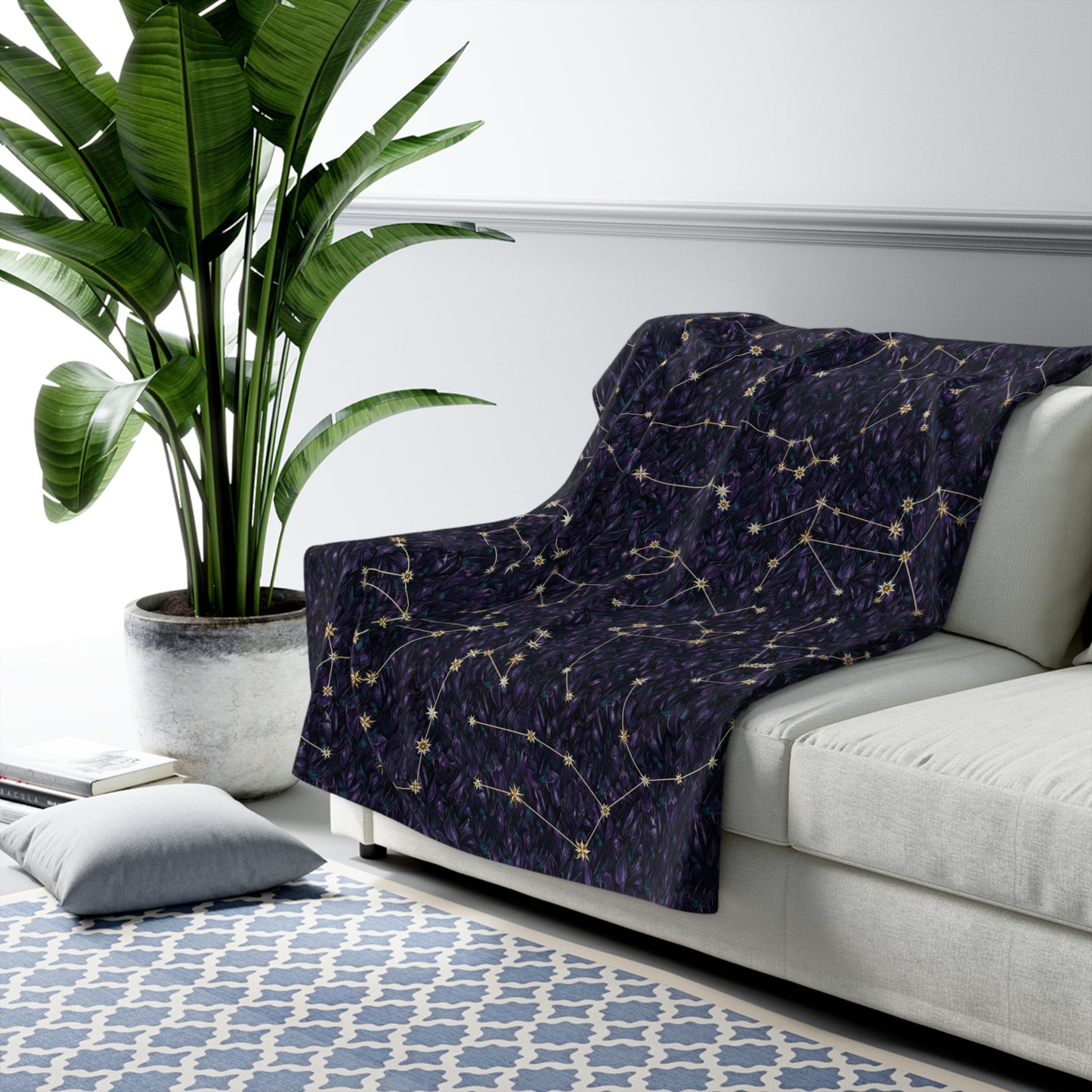 Sherpa Fleece Blanket - Zodiac Crystals