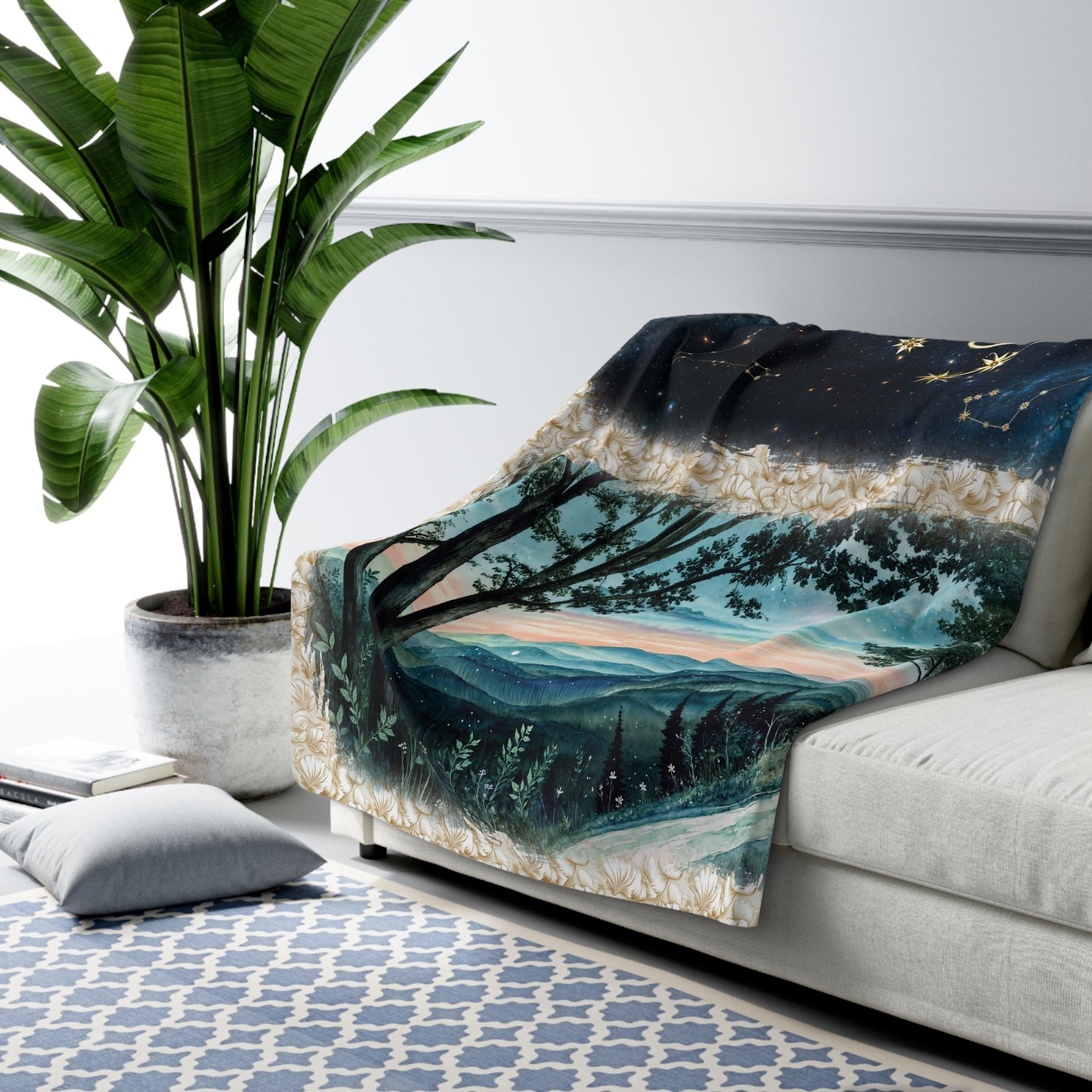 Sherpa Fleece Blanket - Meditation 3 - Shells