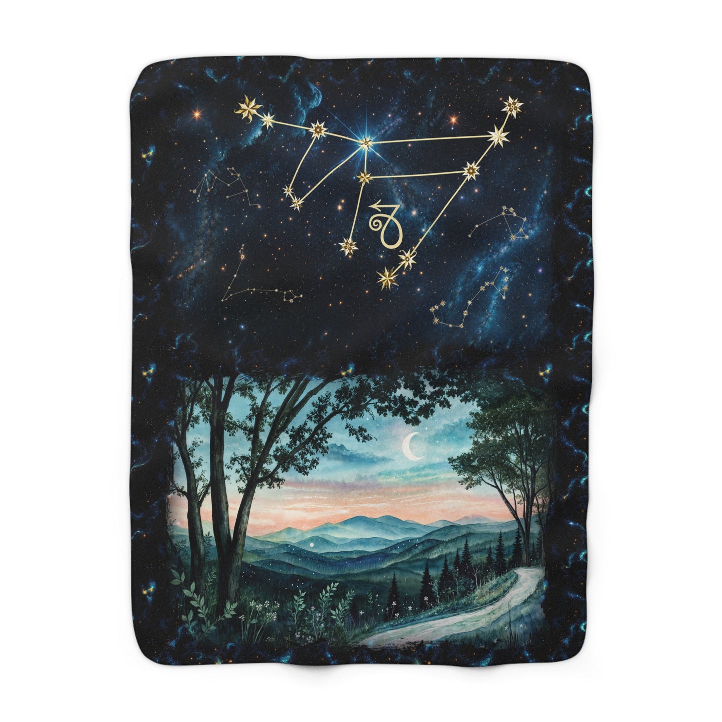 Sherpa Fleece Blanket - Meditation 3 - Galaxies