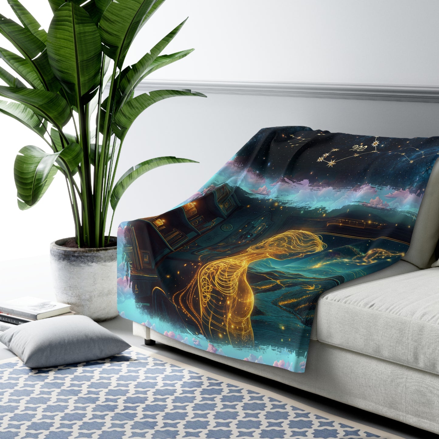 Sherpa Fleece Blanket - Meditation 2 - Clouds