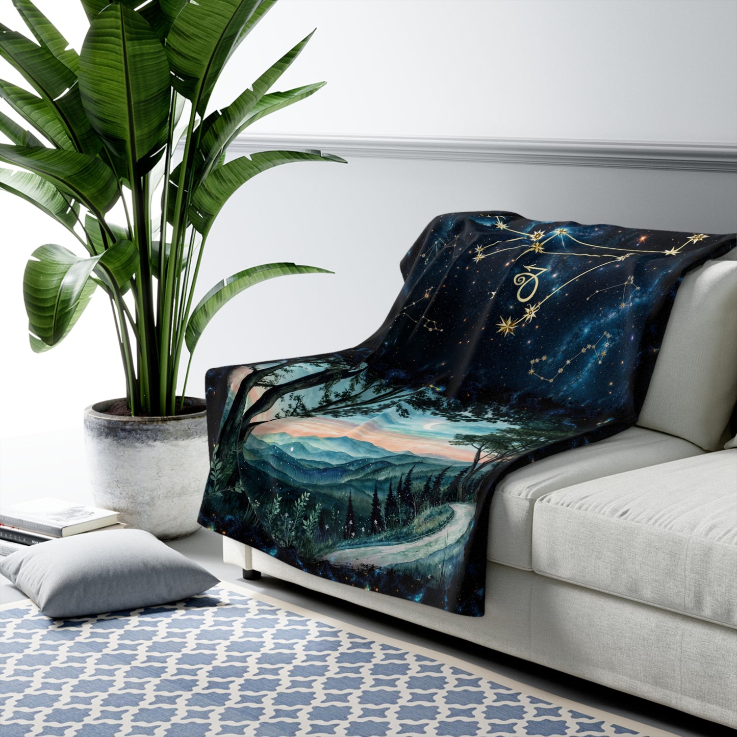 Sherpa Fleece Blanket - Meditation 3 - Galaxies