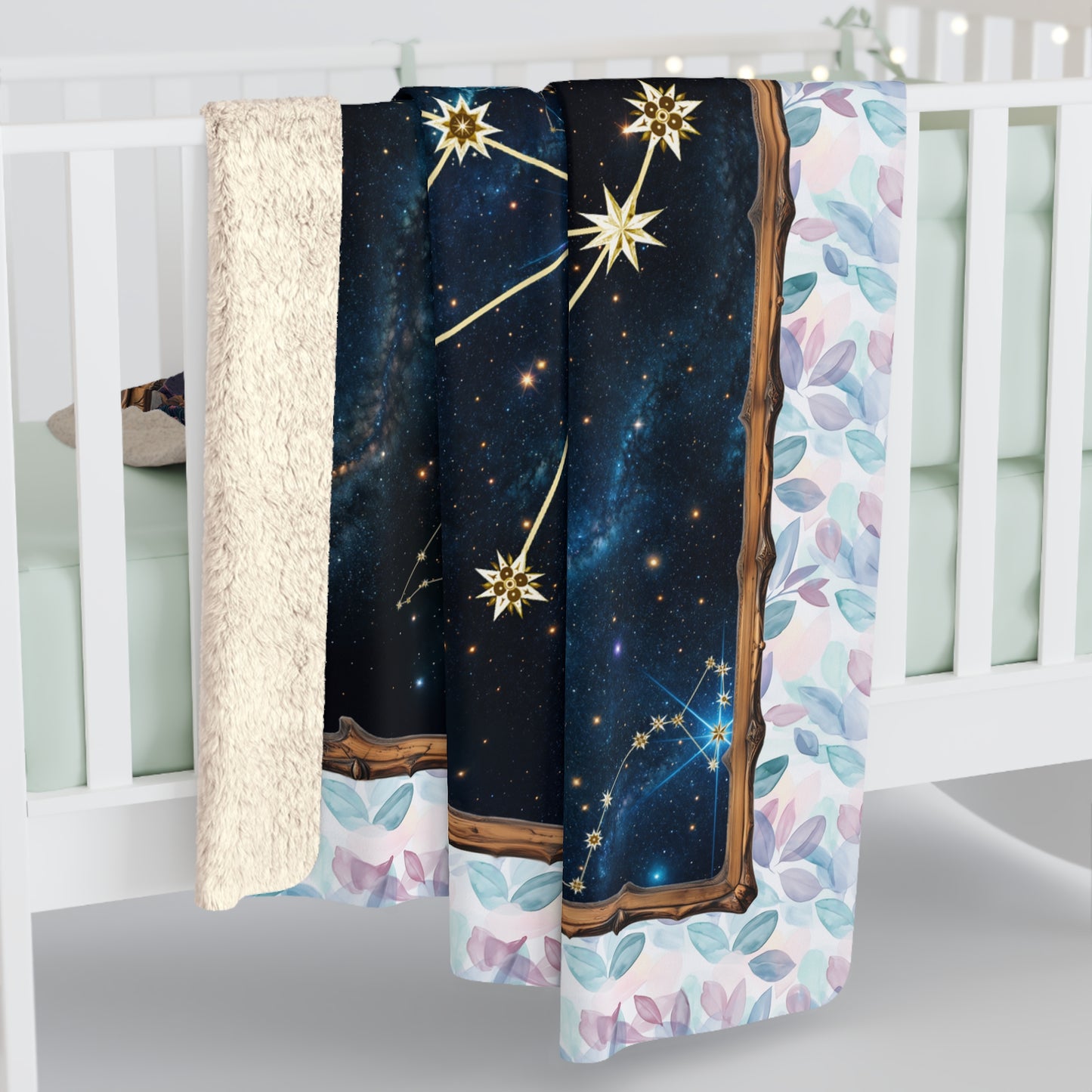 Sherpa Fleece Blanket - Meditation 1 - Leaves