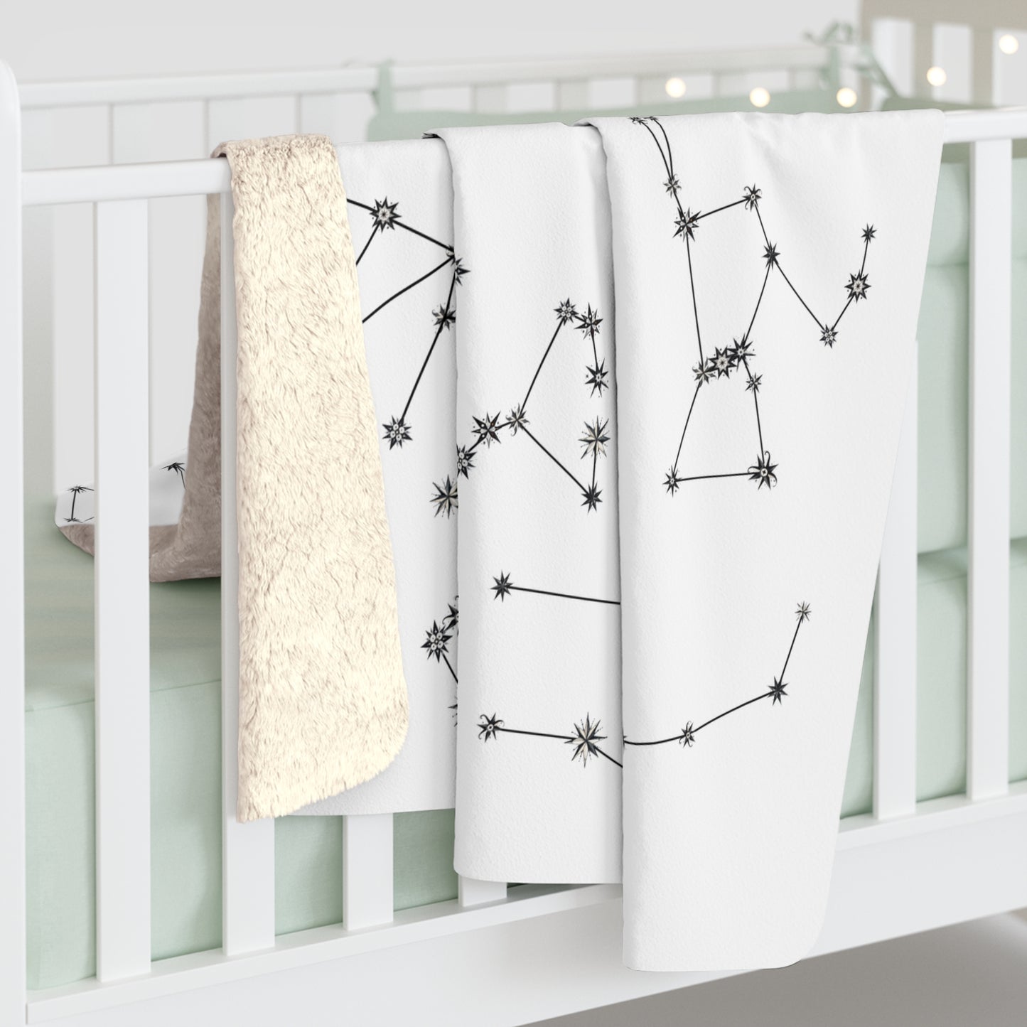 Sherpa Fleece Blanket - Zodiac White