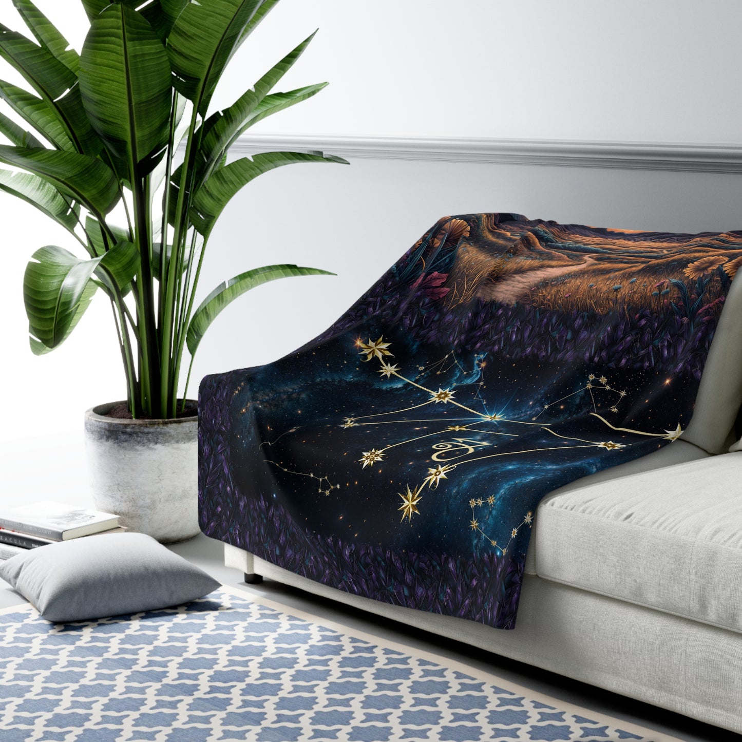 Sherpa Fleece Blanket - Meditation 1 - Crystals