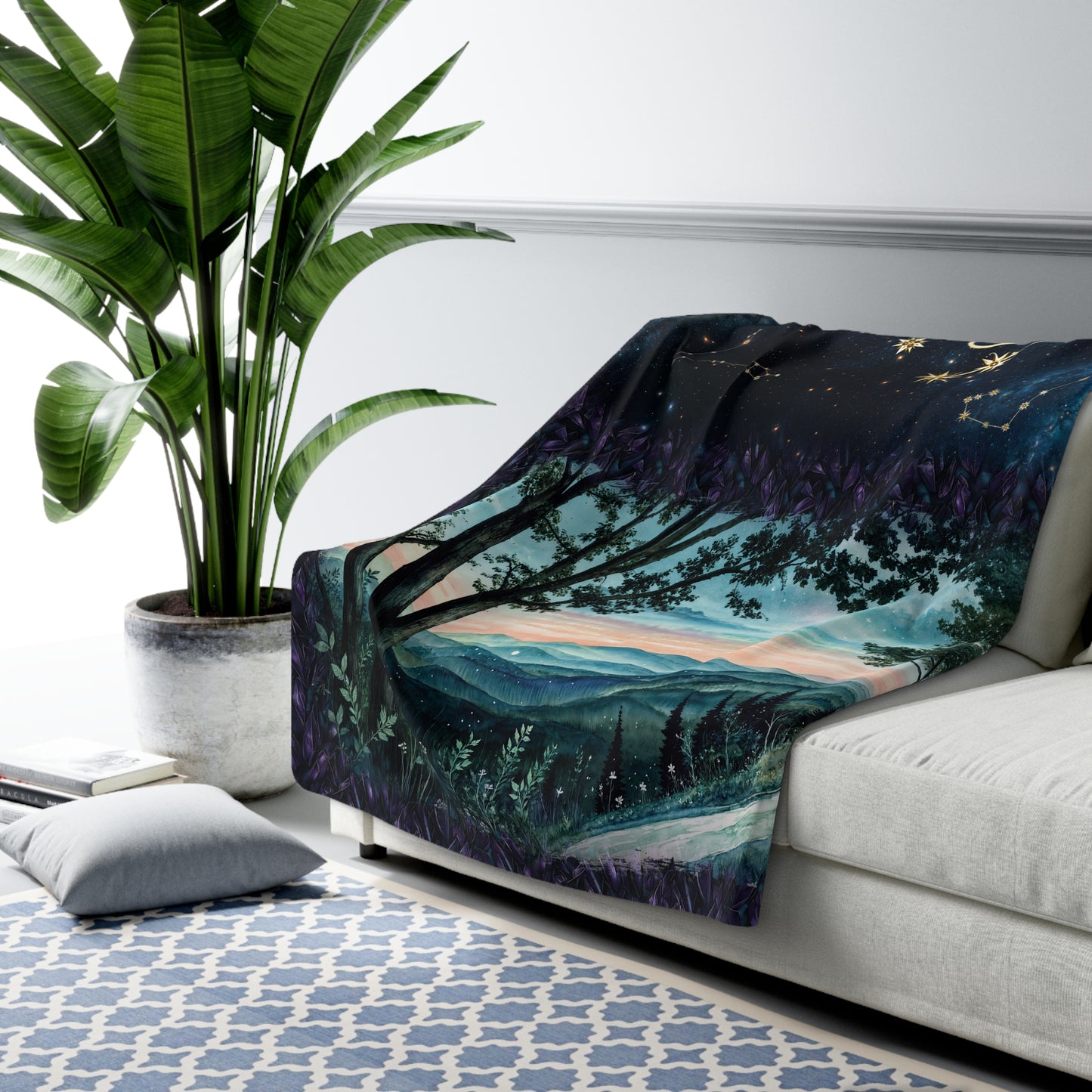 Sherpa Fleece Blanket - Meditation 3 - Crystals