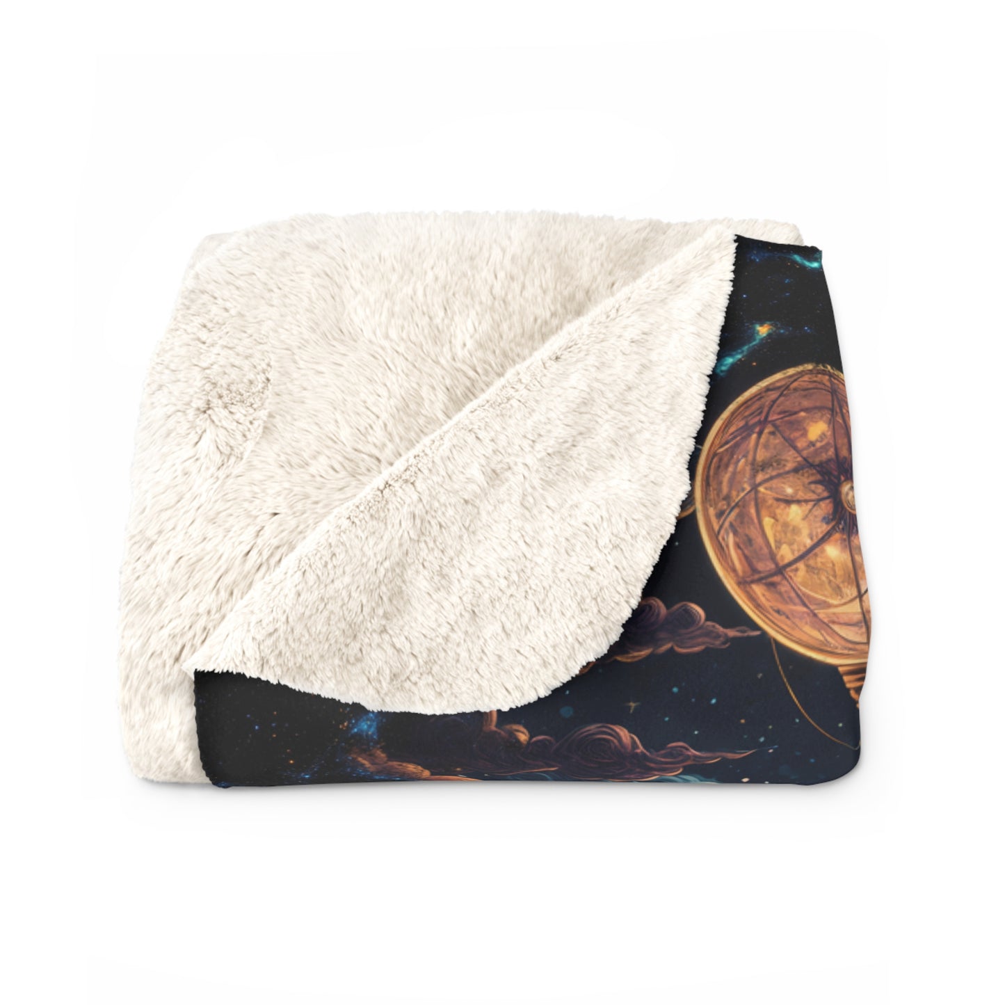 Sherpa Fleece Blanket - Meditation 1 - Galaxies