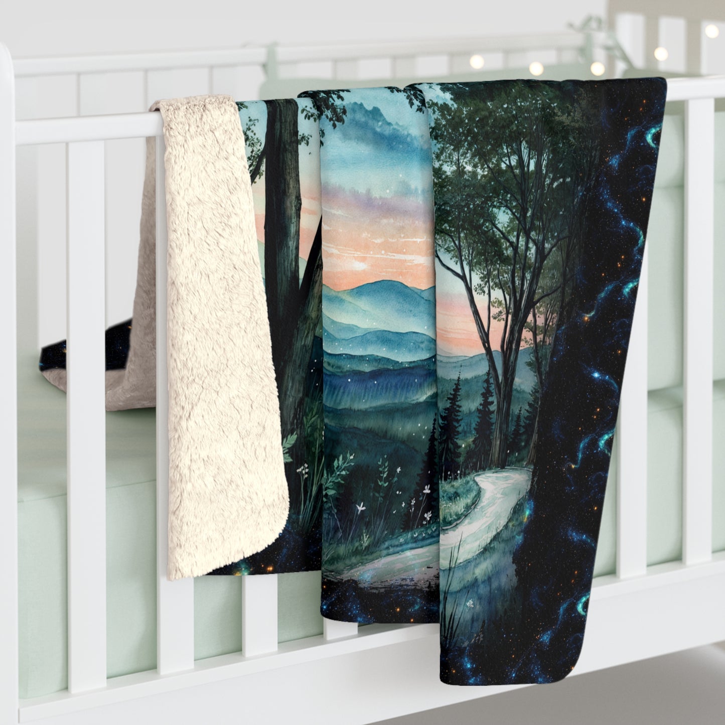 Sherpa Fleece Blanket - Meditation 3 - Galaxies