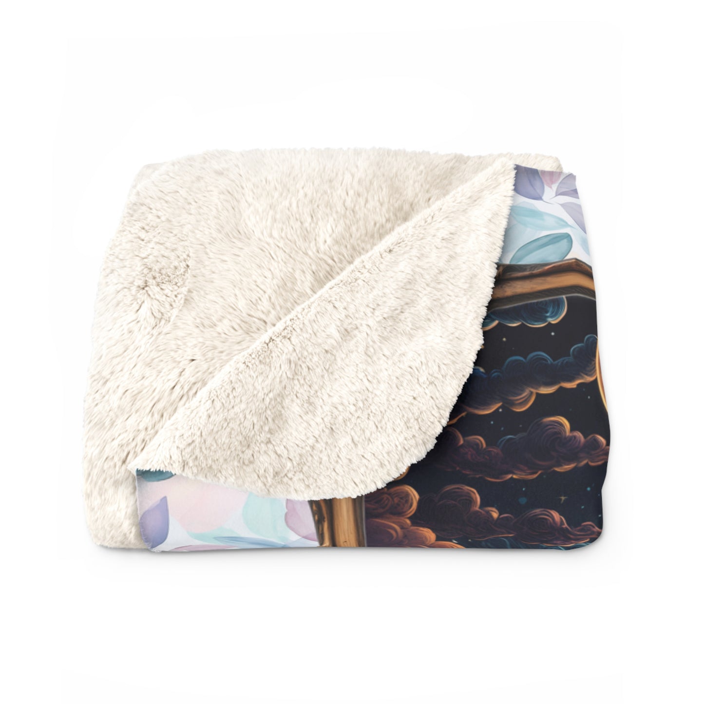 Sherpa Fleece Blanket - Meditation 1 - Leaves