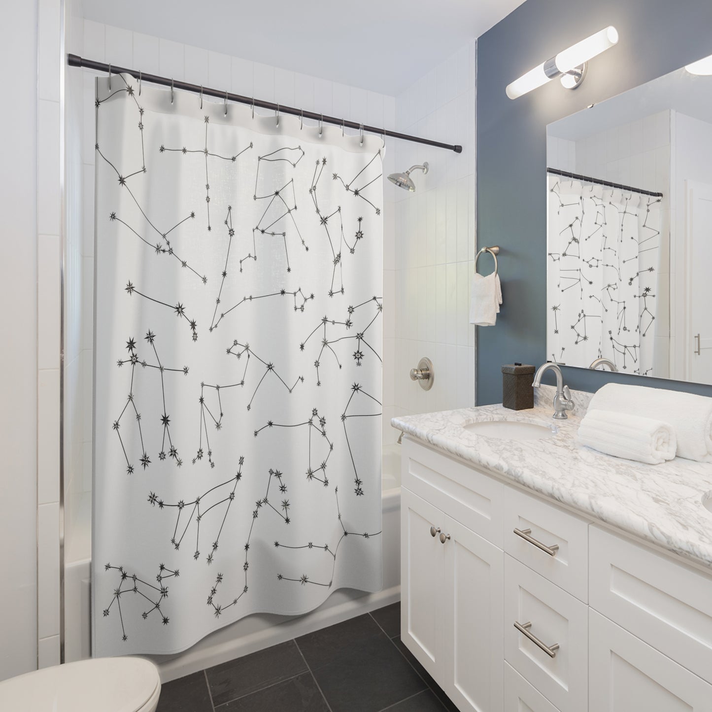 Shower Curtains - Zodiac White