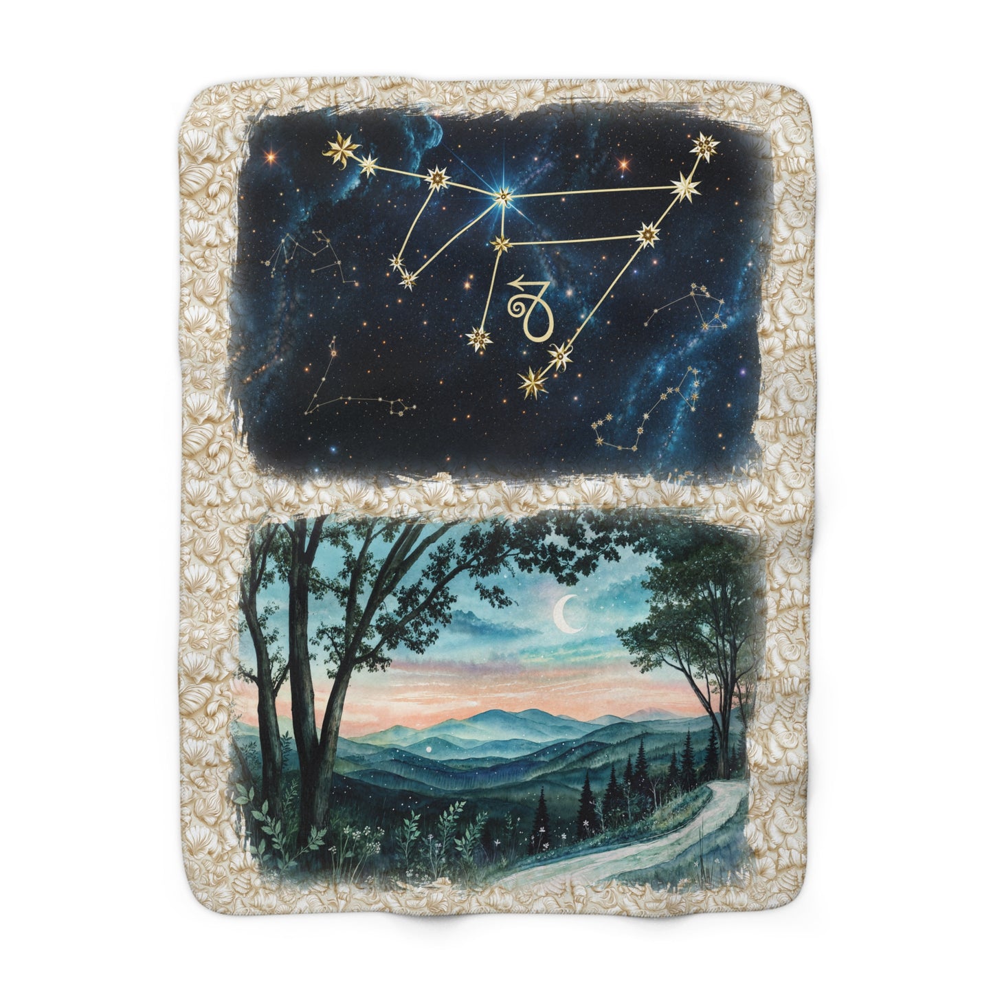 Sherpa Fleece Blanket - Meditation 3 - Shells