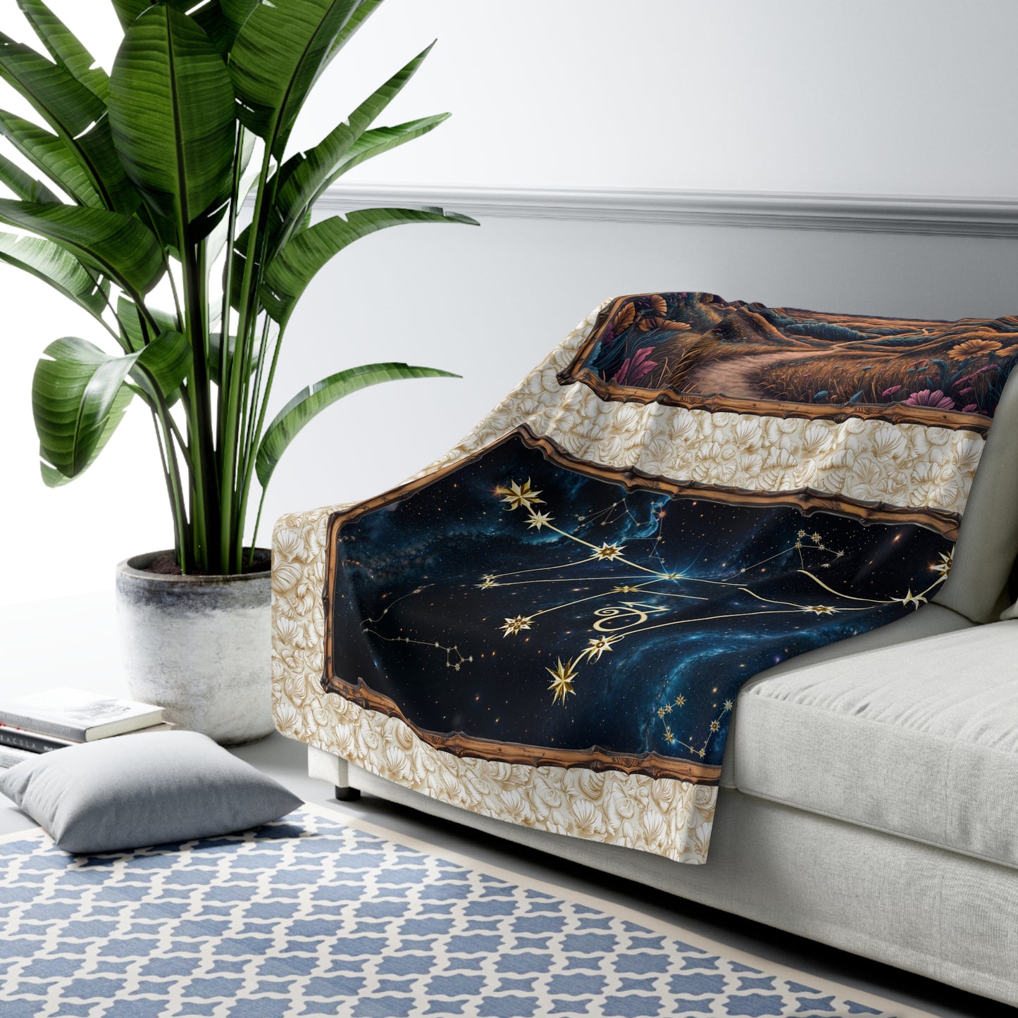 Sherpa Fleece Blanket - Meditation 1 - Shells