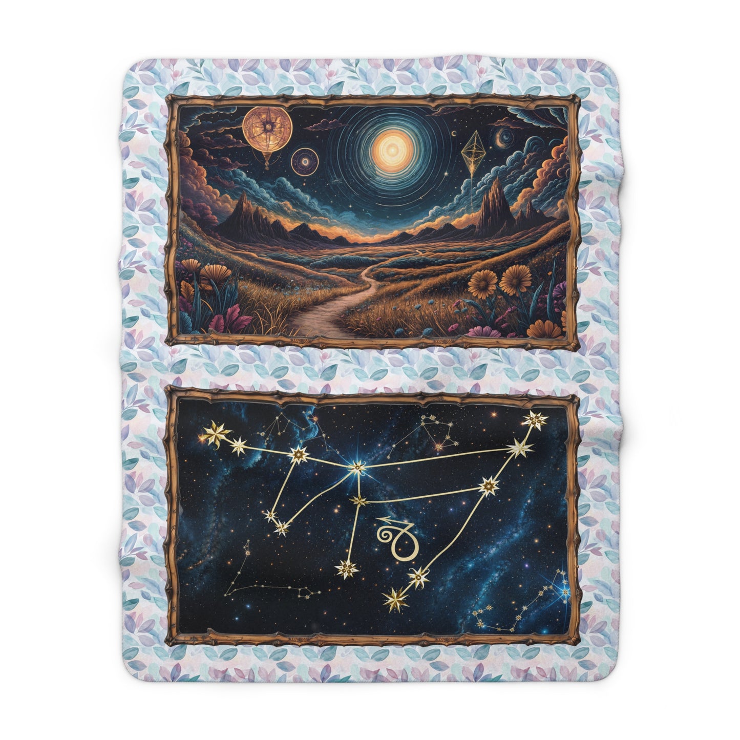 Sherpa Fleece Blanket - Meditation 1 - Leaves