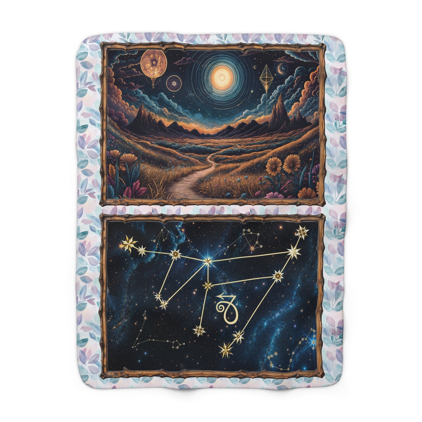 Sherpa Fleece Blanket - Meditation 1 - Leaves