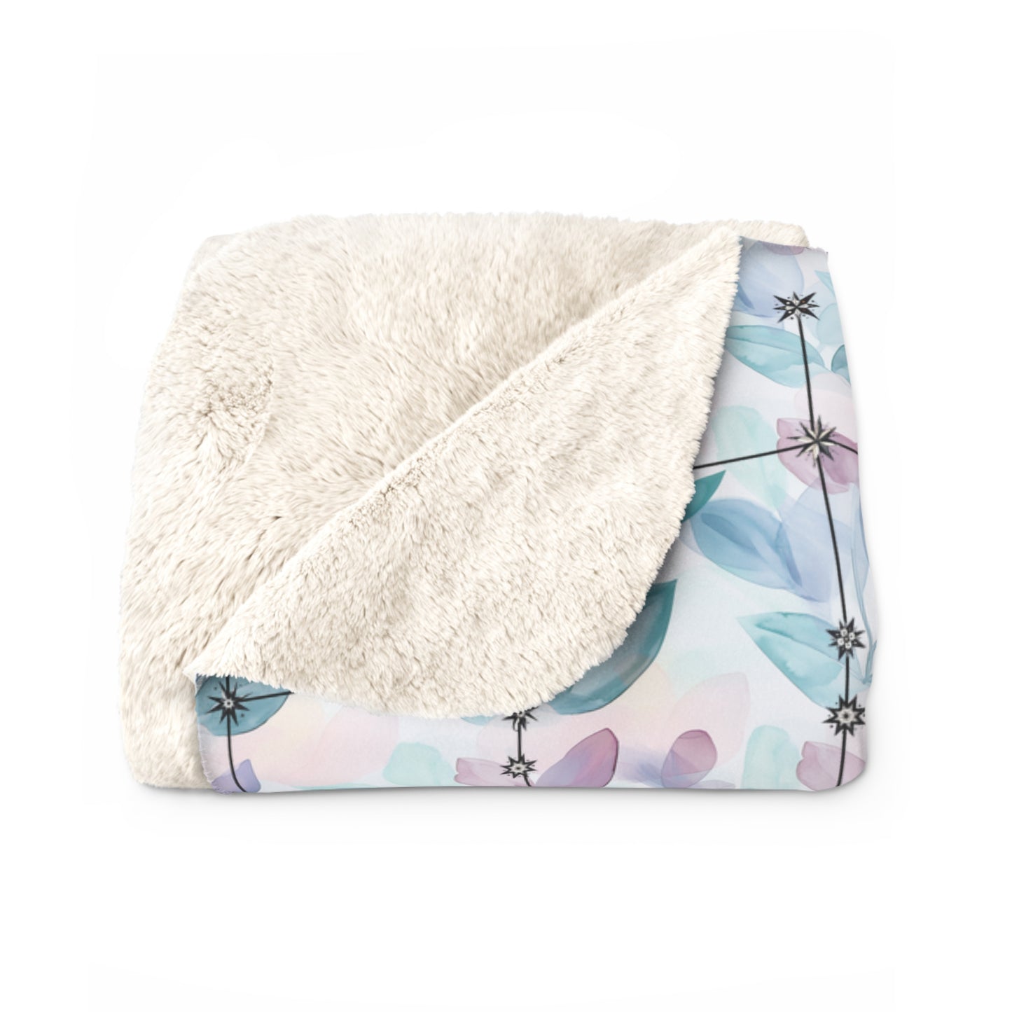 Sherpa Fleece Blanket - Zodiac Leaves