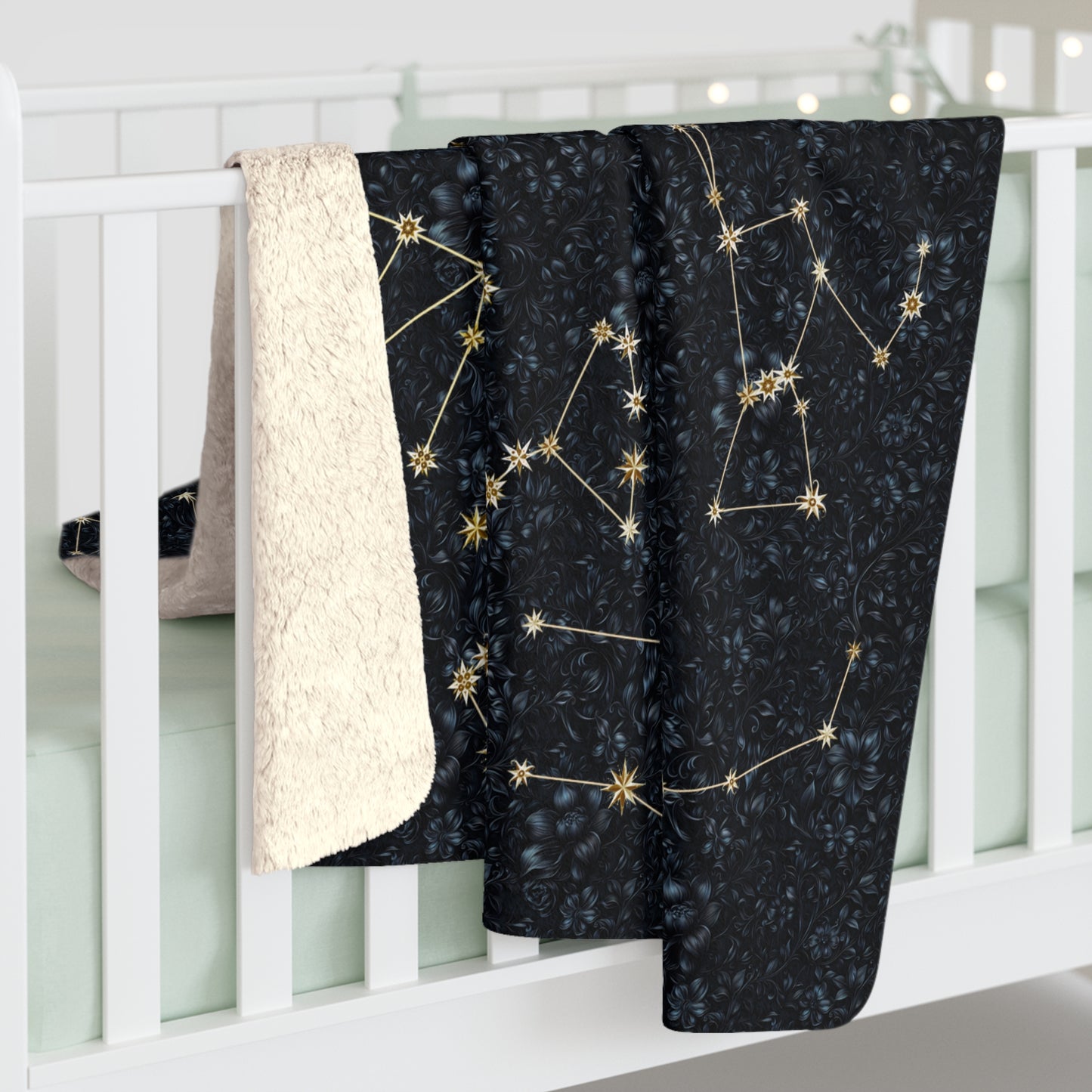Sherpa Fleece Blanket - Zodiac Flowers
