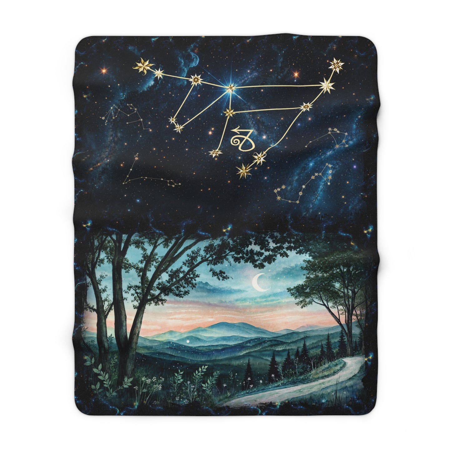 Sherpa Fleece Blanket - Meditation 3 - Galaxies