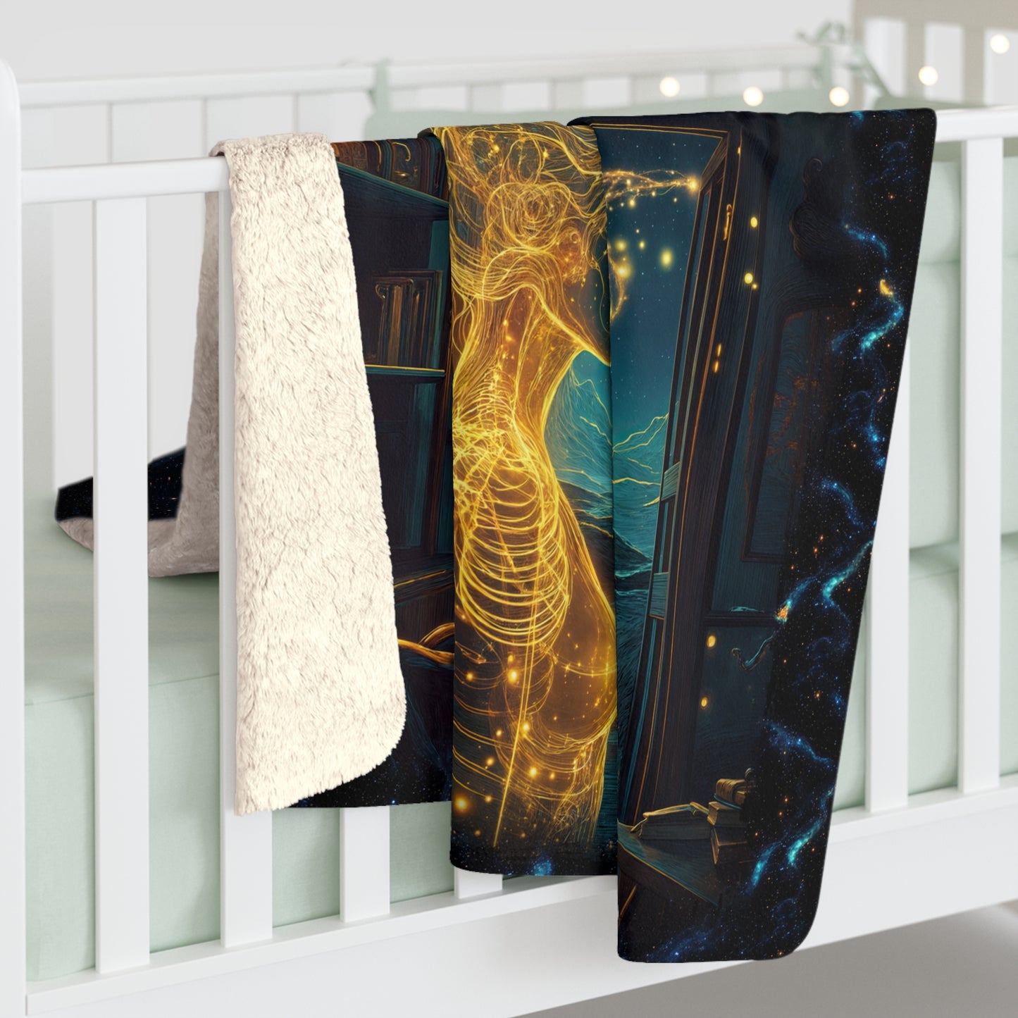 Sherpa Fleece Blanket - Meditation 2 - Galaxies