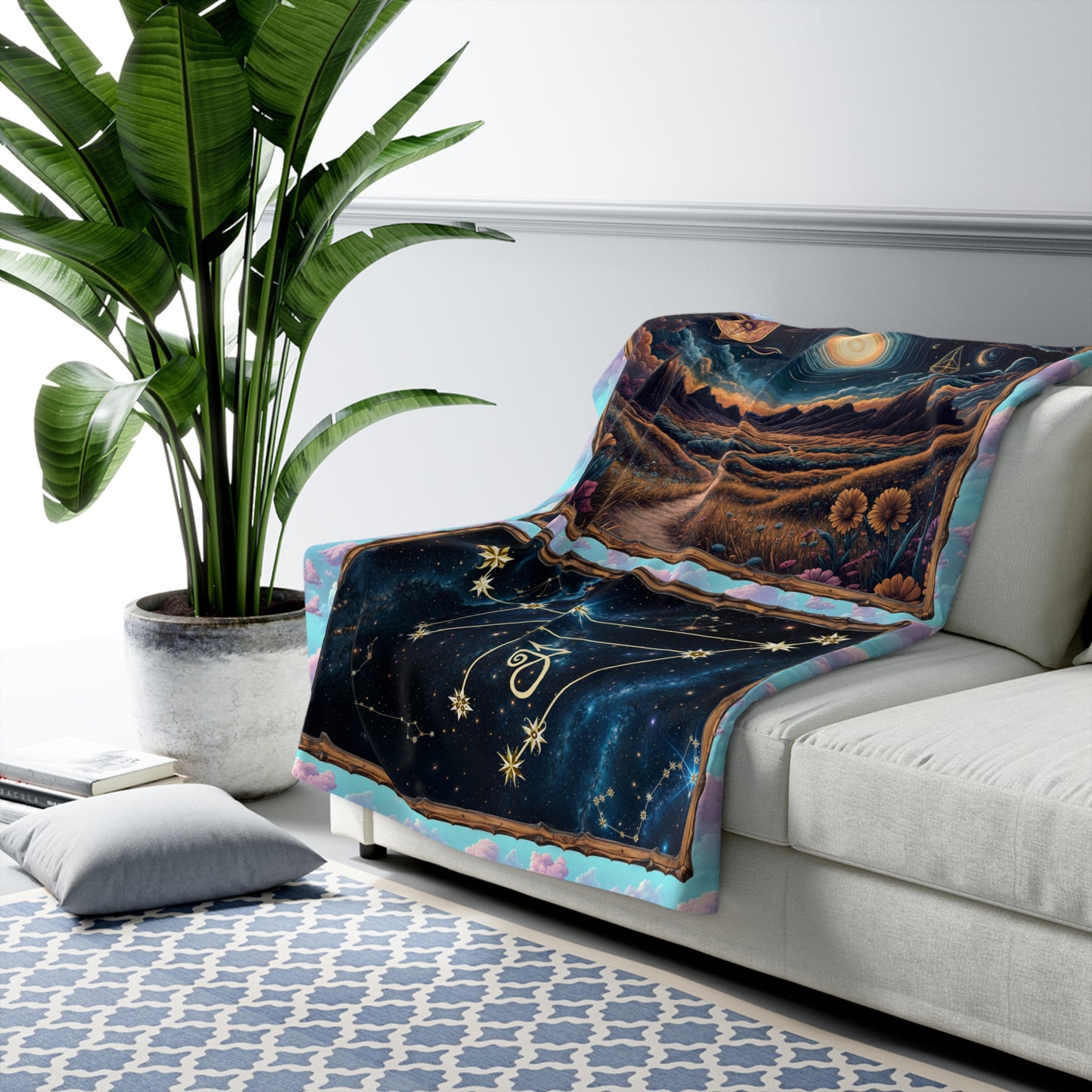 Sherpa Fleece Blanket - Meditation 1 - Clouds