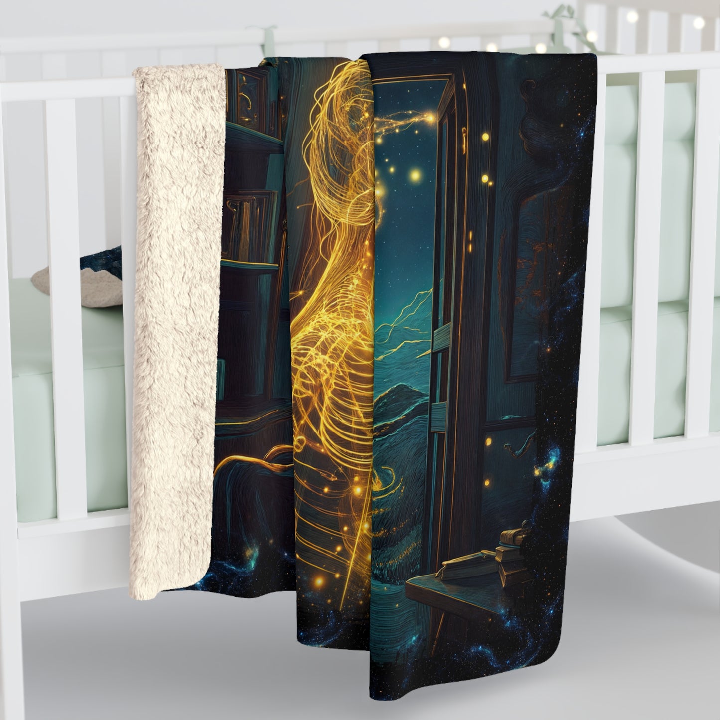Sherpa Fleece Blanket - Meditation 2 - Galaxies