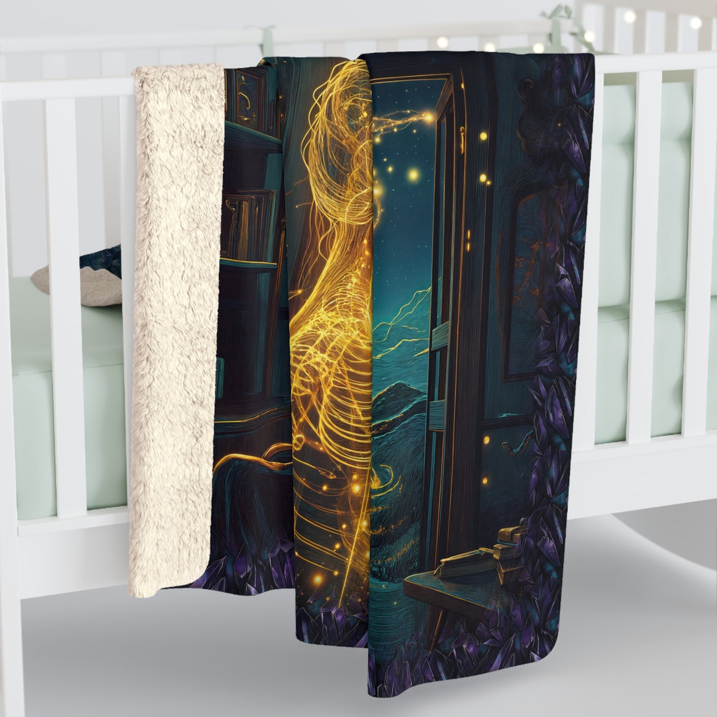 Sherpa Fleece Blanket - Meditation 2 - Crystals