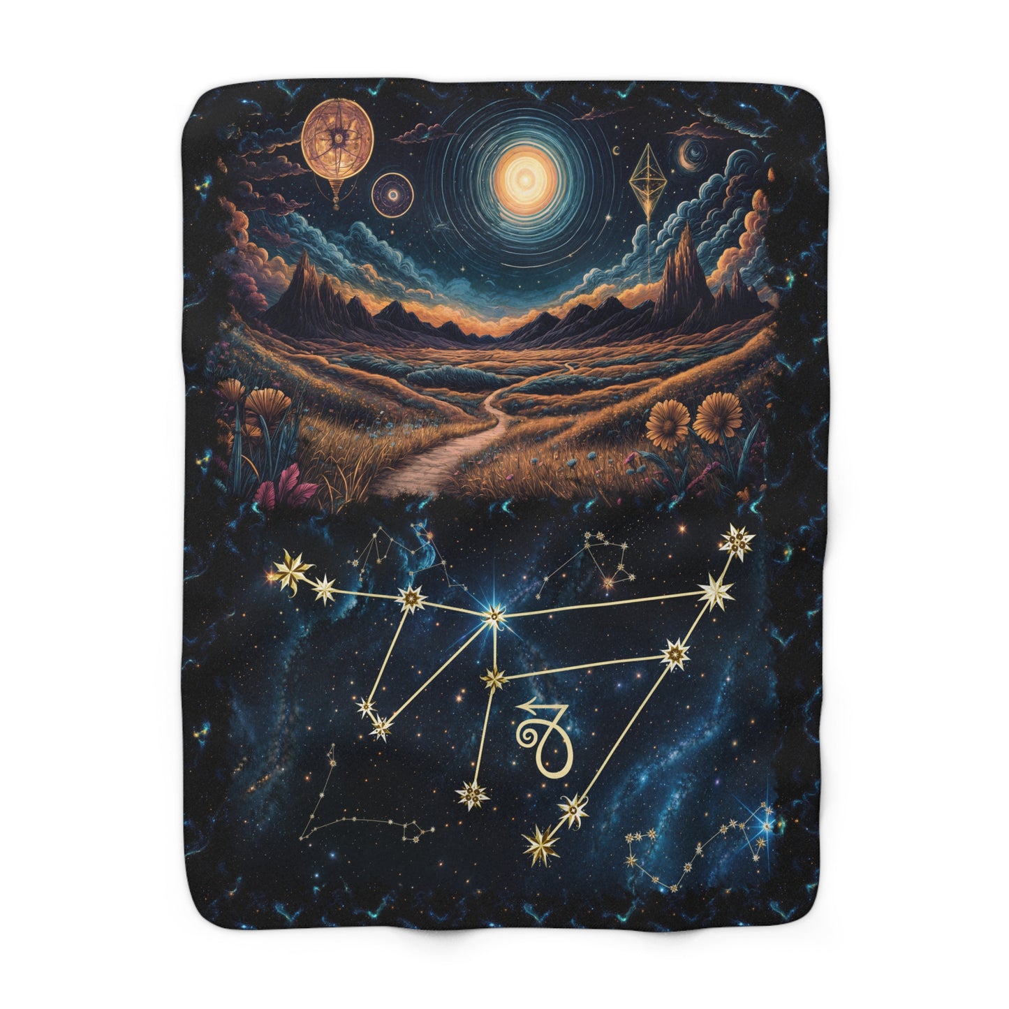 Sherpa Fleece Blanket - Meditation 1 - Galaxies