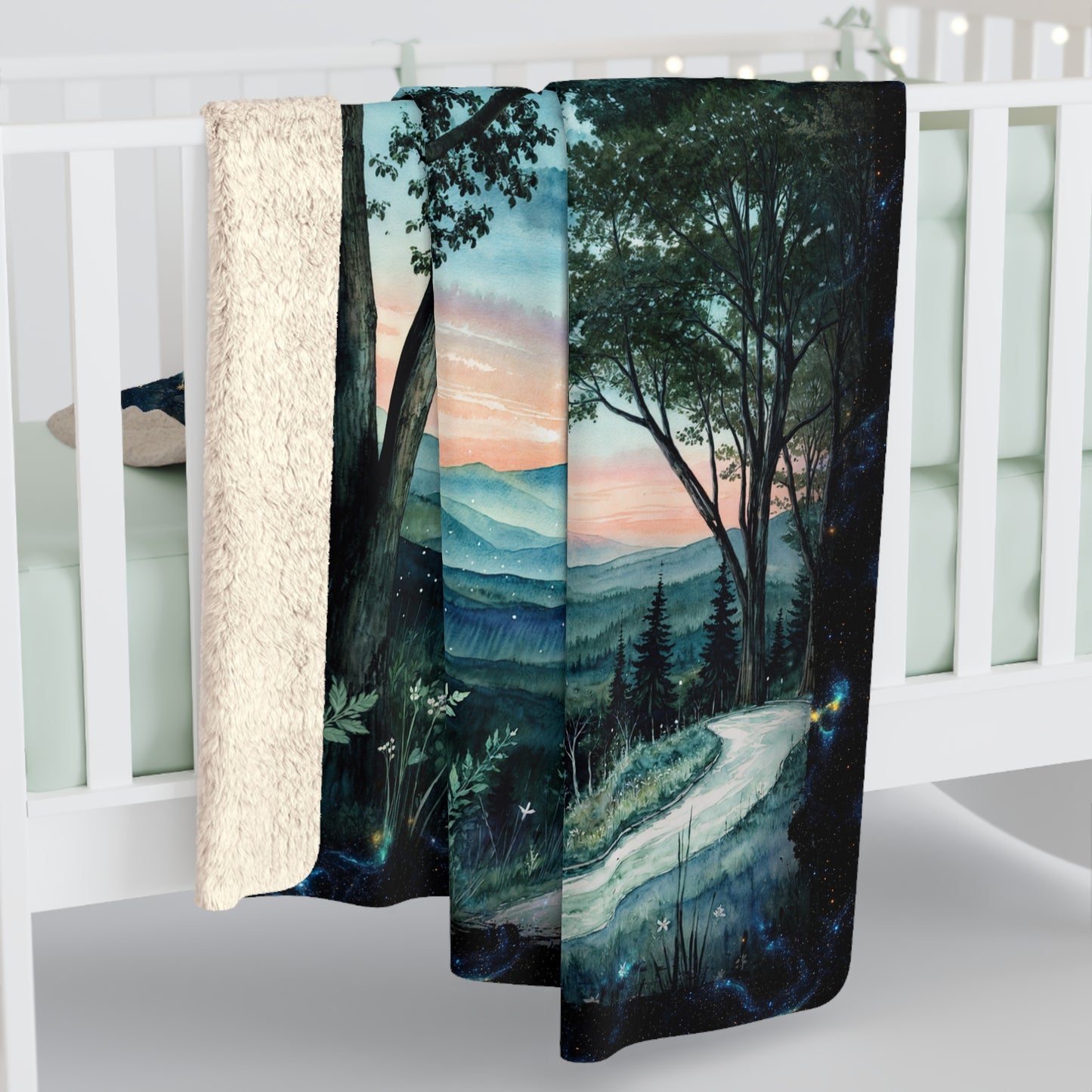 Sherpa Fleece Blanket - Meditation 3 - Galaxies