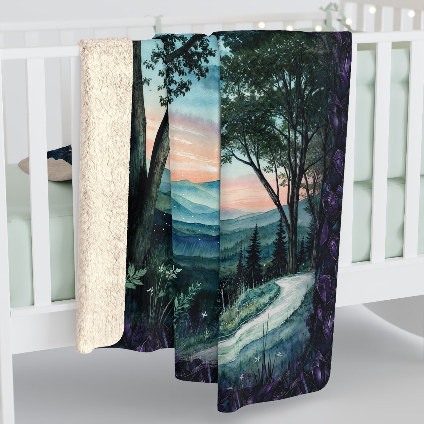 Sherpa Fleece Blanket - Meditation 3 - Crystals