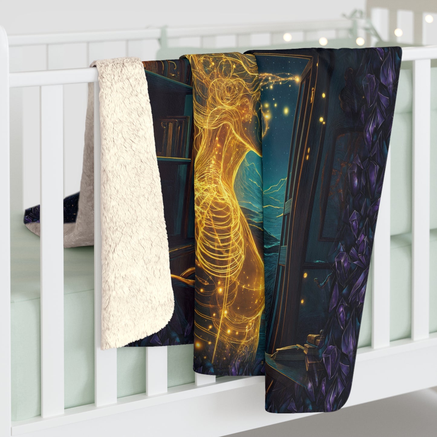 Sherpa Fleece Blanket - Meditation 2 - Crystals