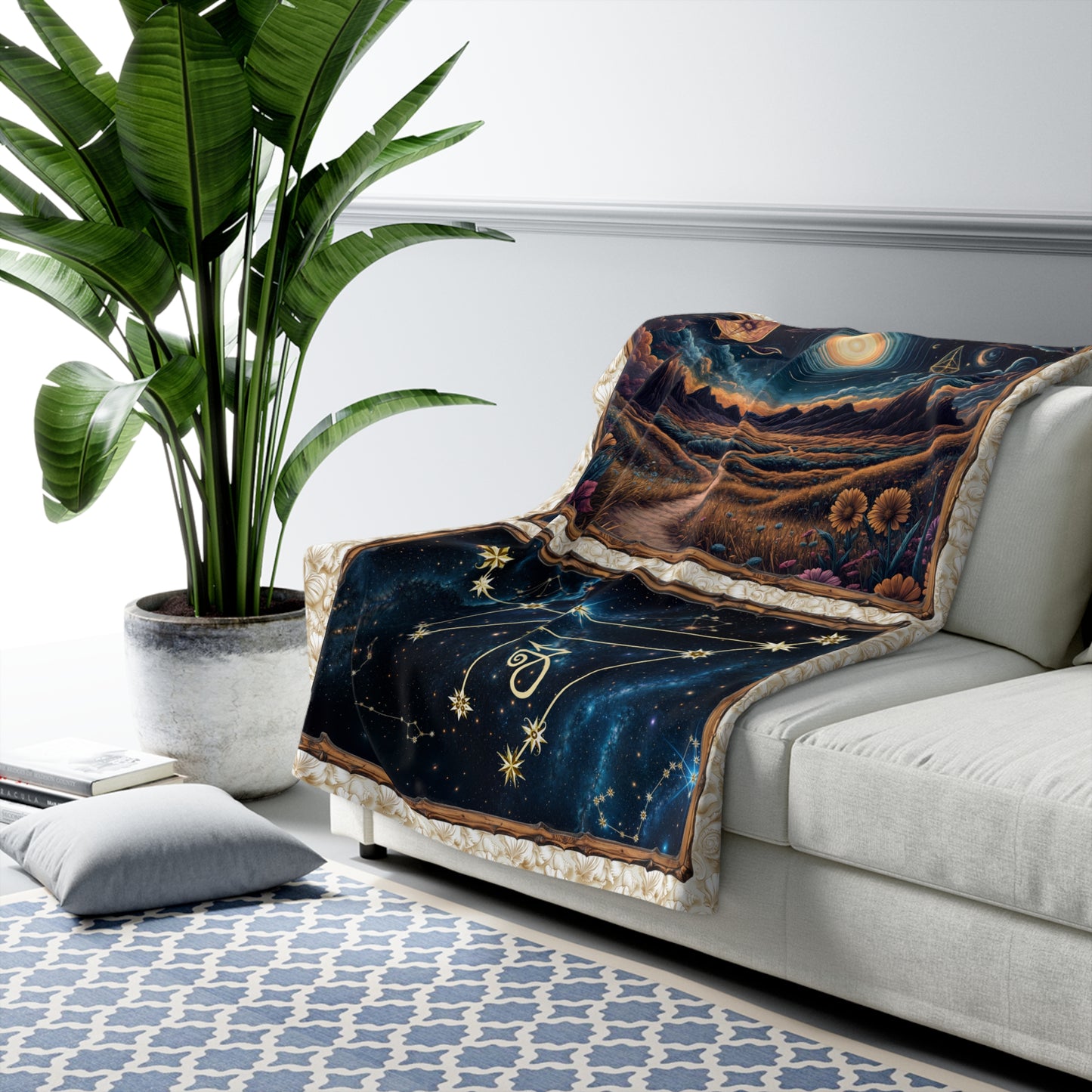 Sherpa Fleece Blanket - Meditation 1 - Shells
