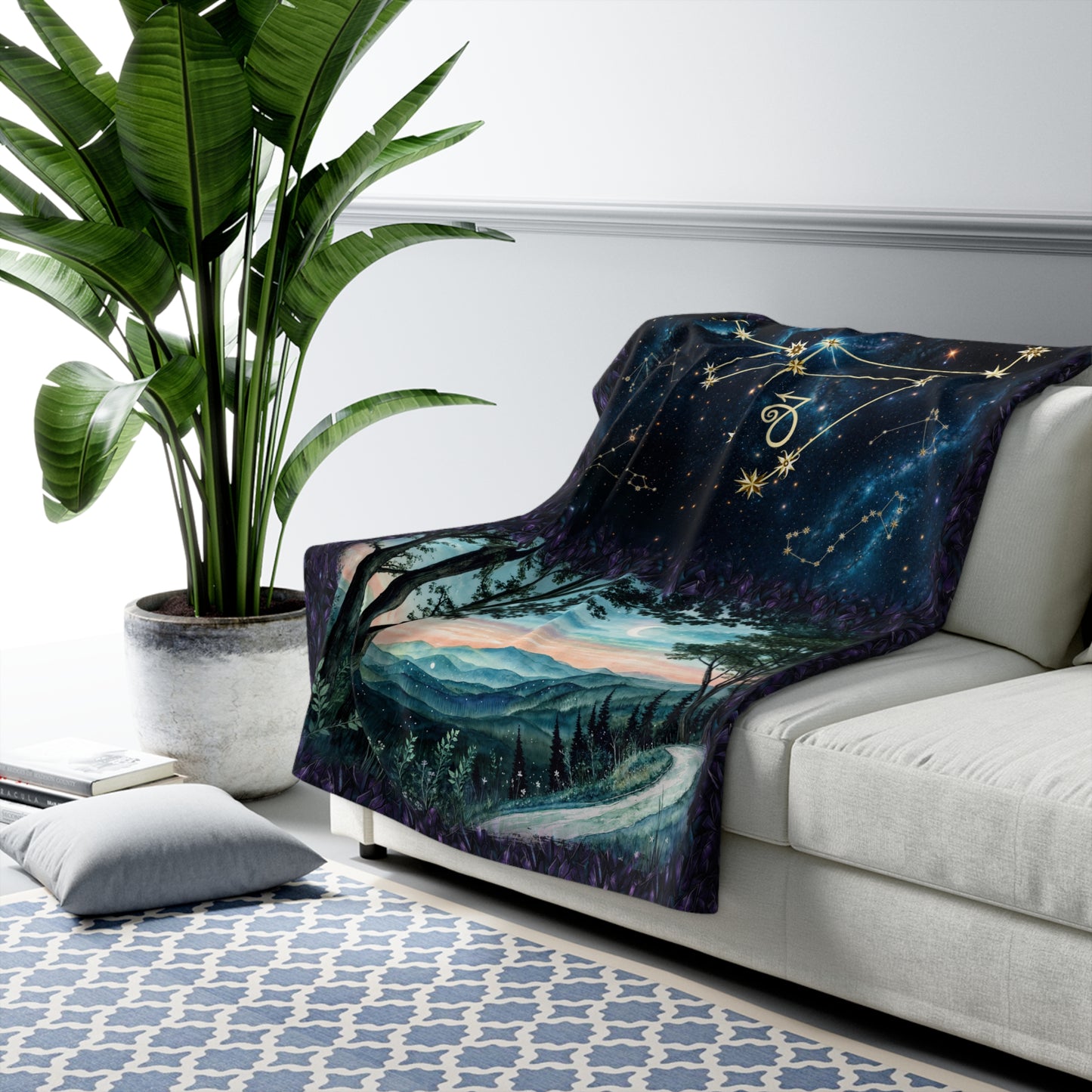 Sherpa Fleece Blanket - Meditation 3 - Crystals