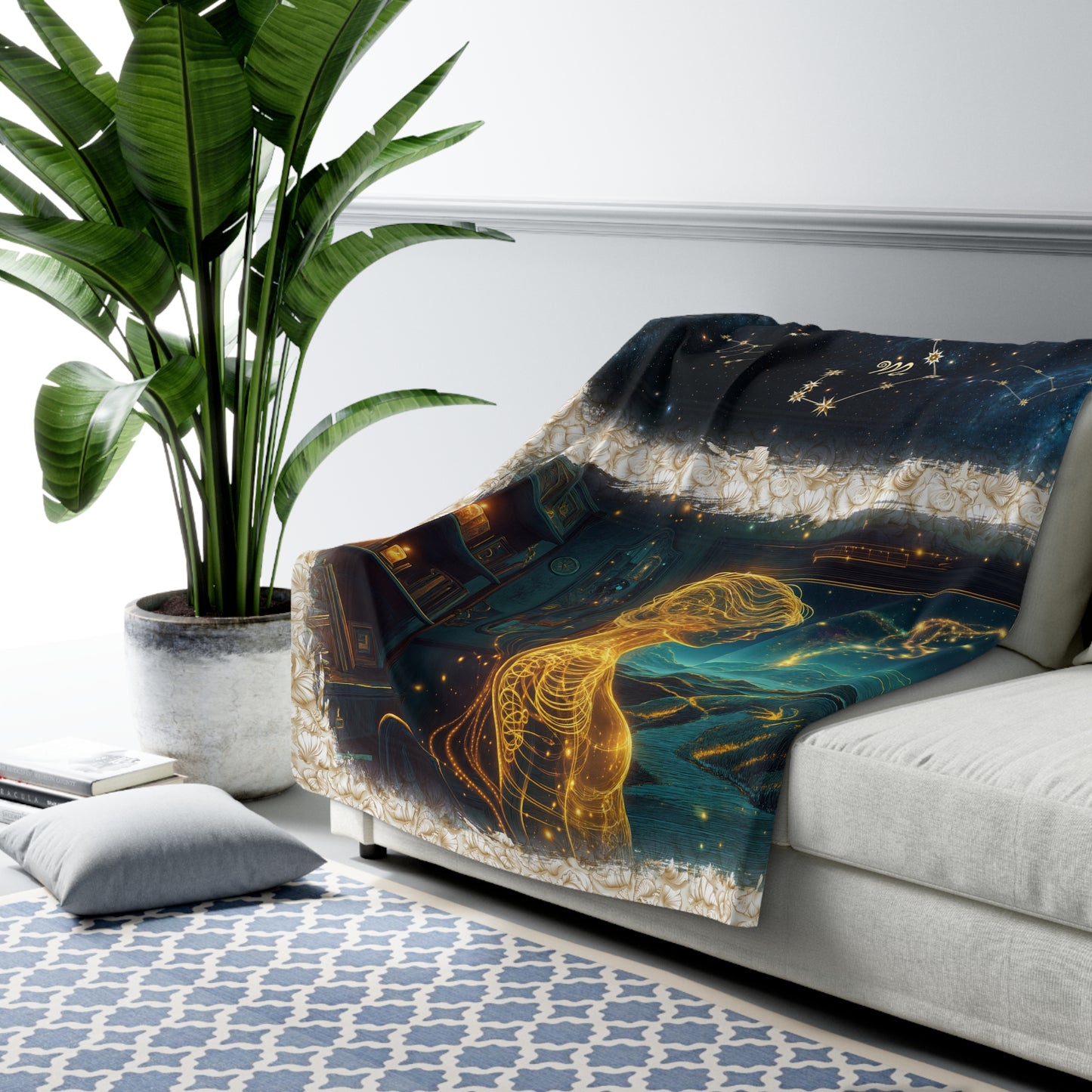 Sherpa Fleece Blanket - Meditation 2 - Shells