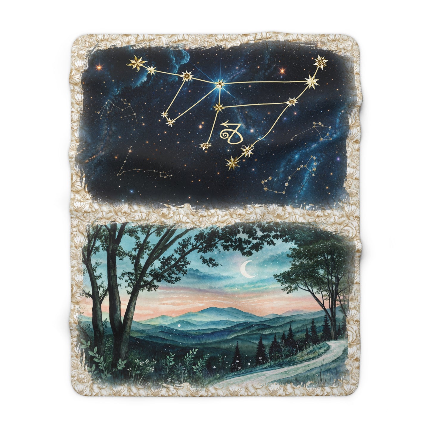 Sherpa Fleece Blanket - Meditation 3 - Shells