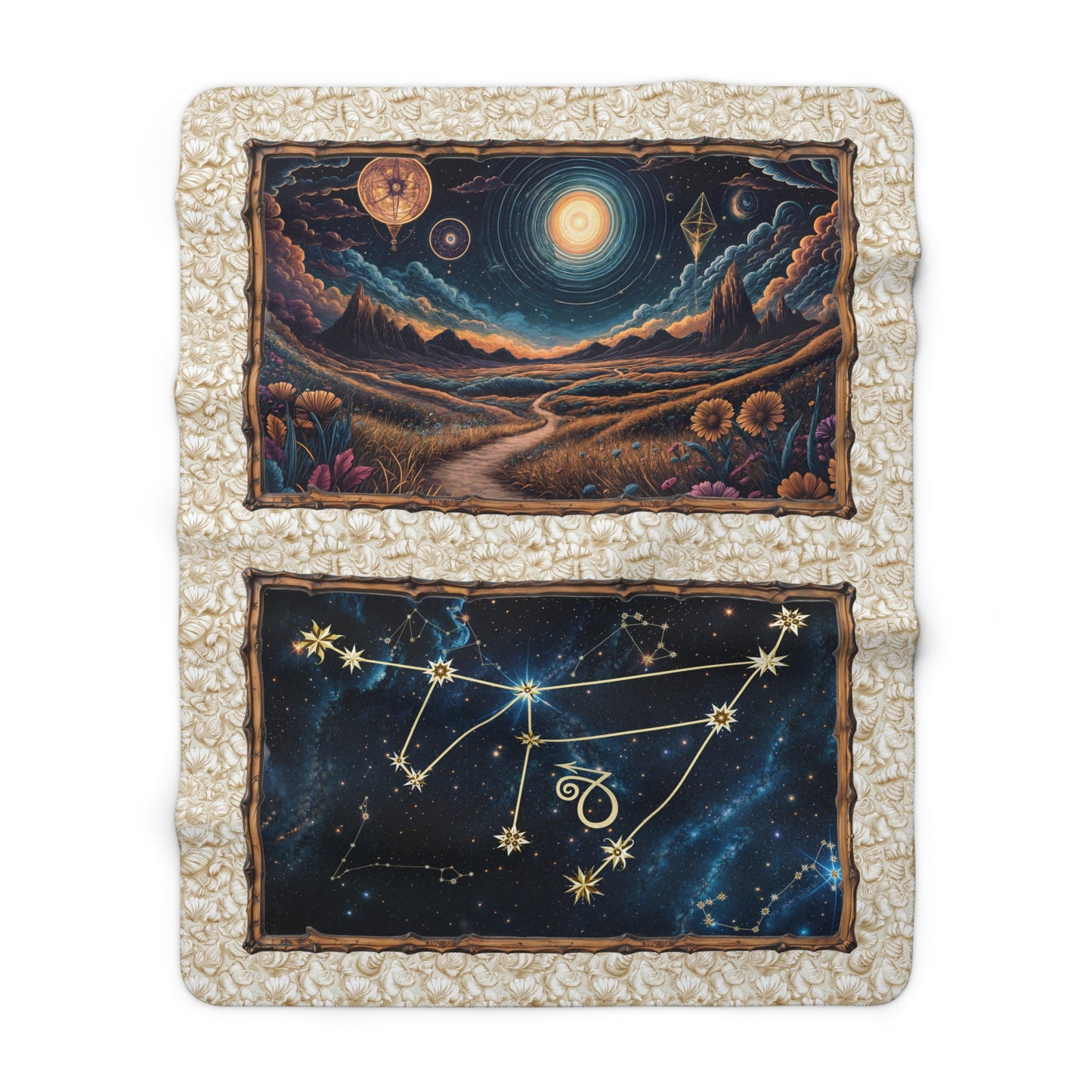 Sherpa Fleece Blanket - Meditation 1 - Shells