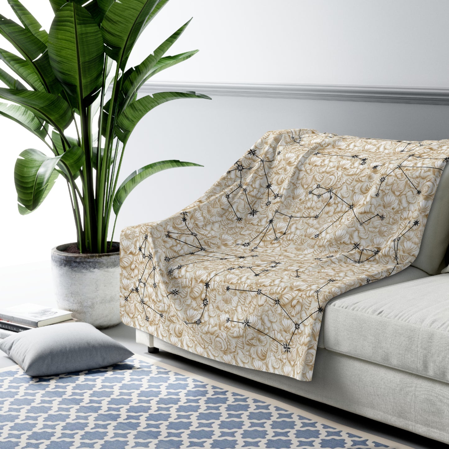 Sherpa Fleece Blanket - Zodiac Shells