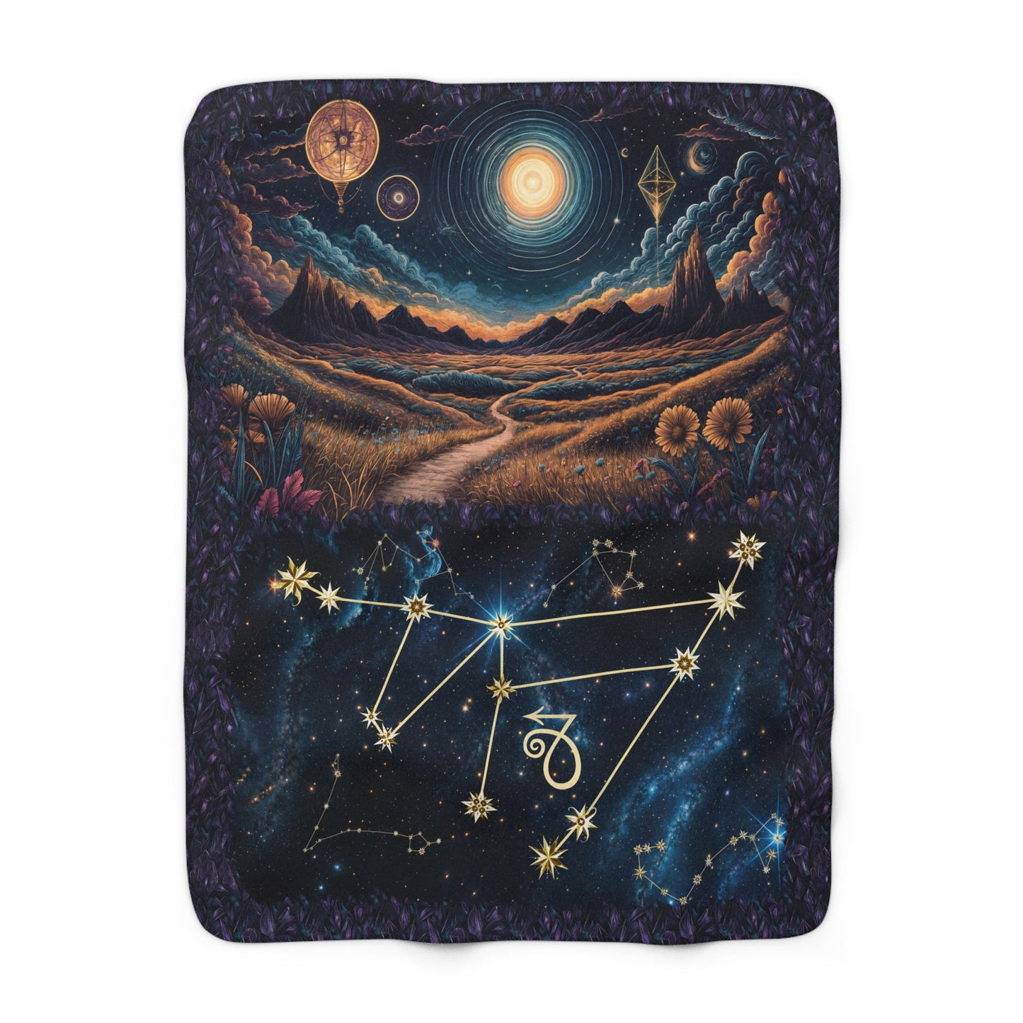 Sherpa Fleece Blanket - Meditation 1 - Crystals