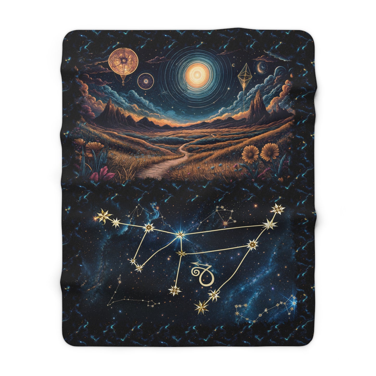 Sherpa Fleece Blanket - Meditation 1 - Galaxies