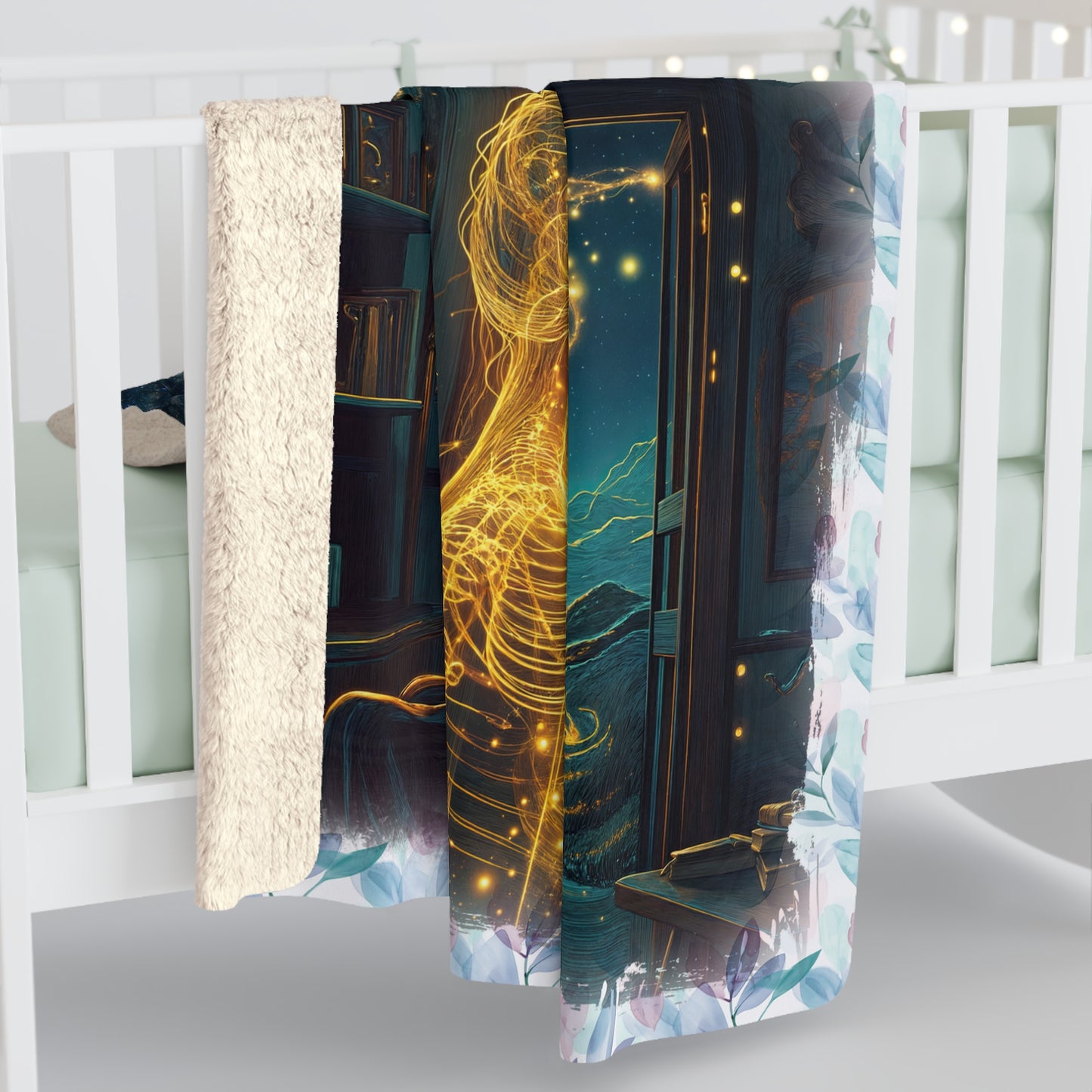Sherpa Fleece Blanket - Meditation 2 - Leaves
