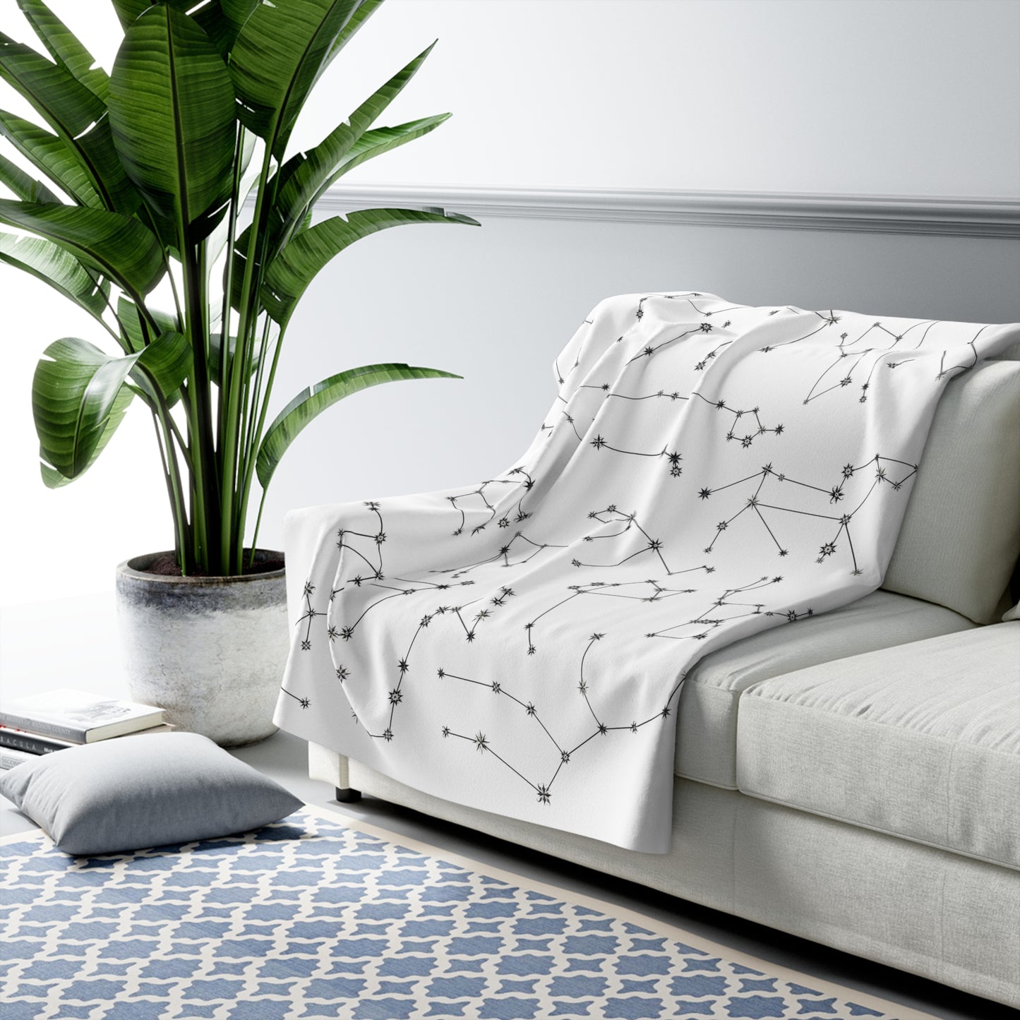 Sherpa Fleece Blanket - Zodiac White