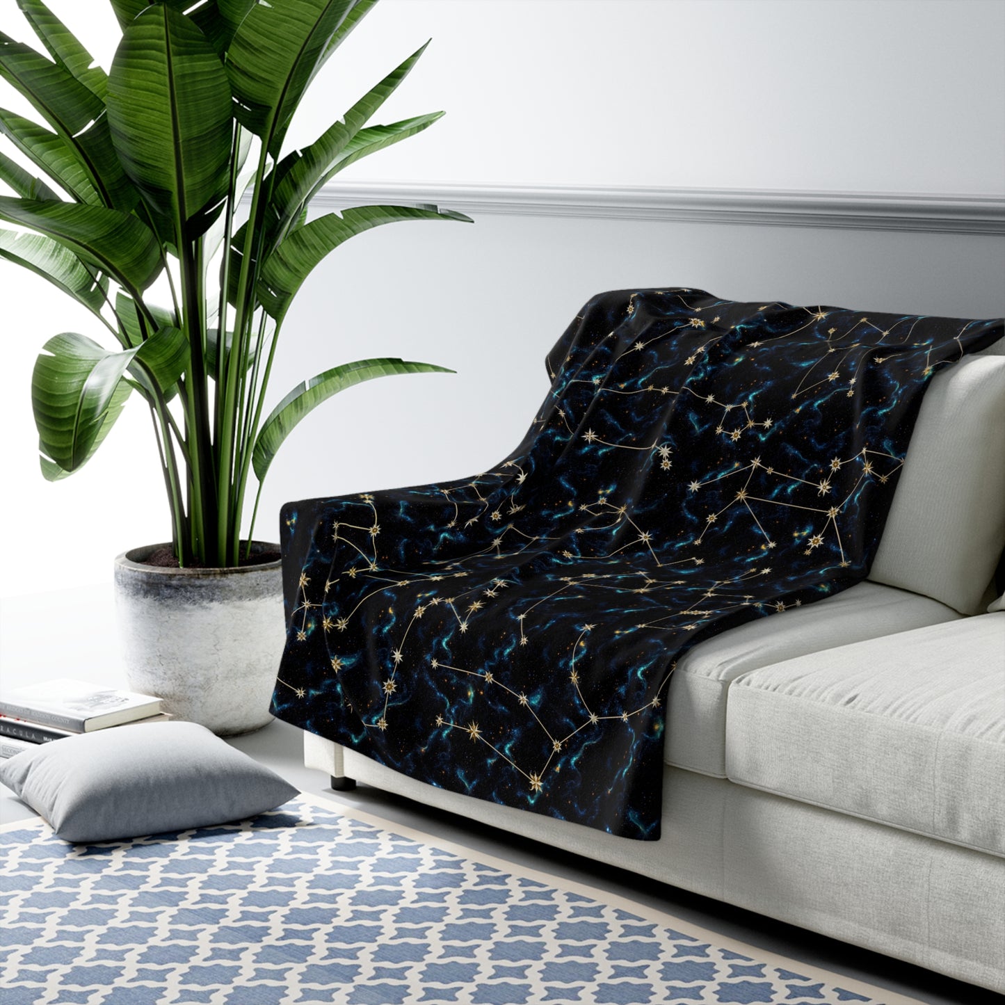 Sherpa Fleece Blanket - Zodiac Galaxies
