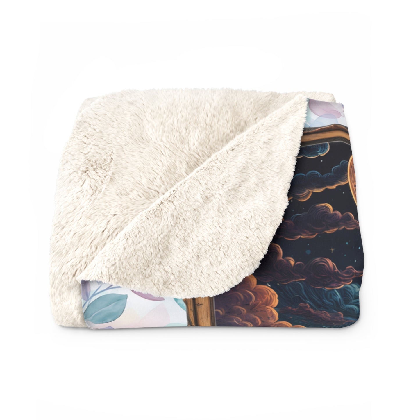 Sherpa Fleece Blanket - Meditation 1 - Leaves