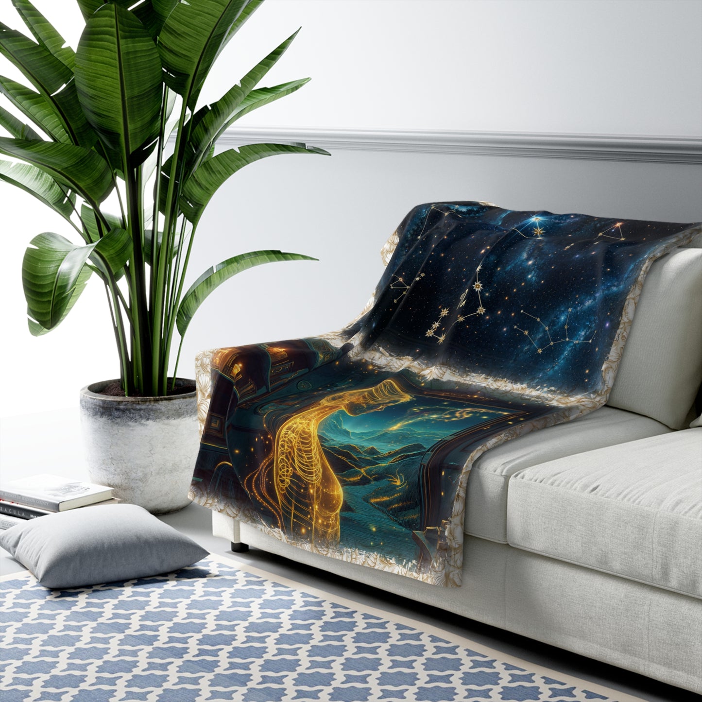 Sherpa Fleece Blanket - Meditation 2 - Shells