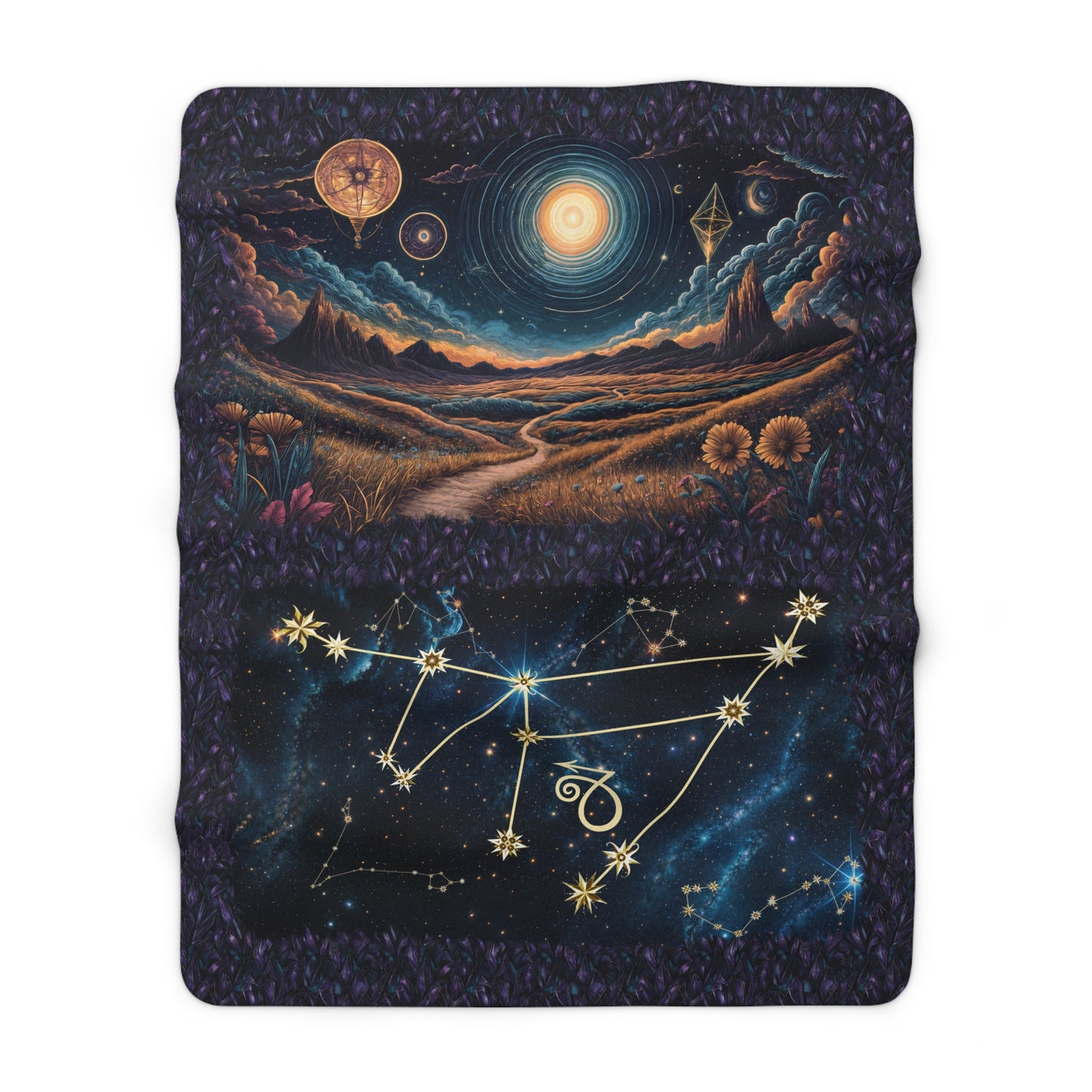 Sherpa Fleece Blanket - Meditation 1 - Crystals