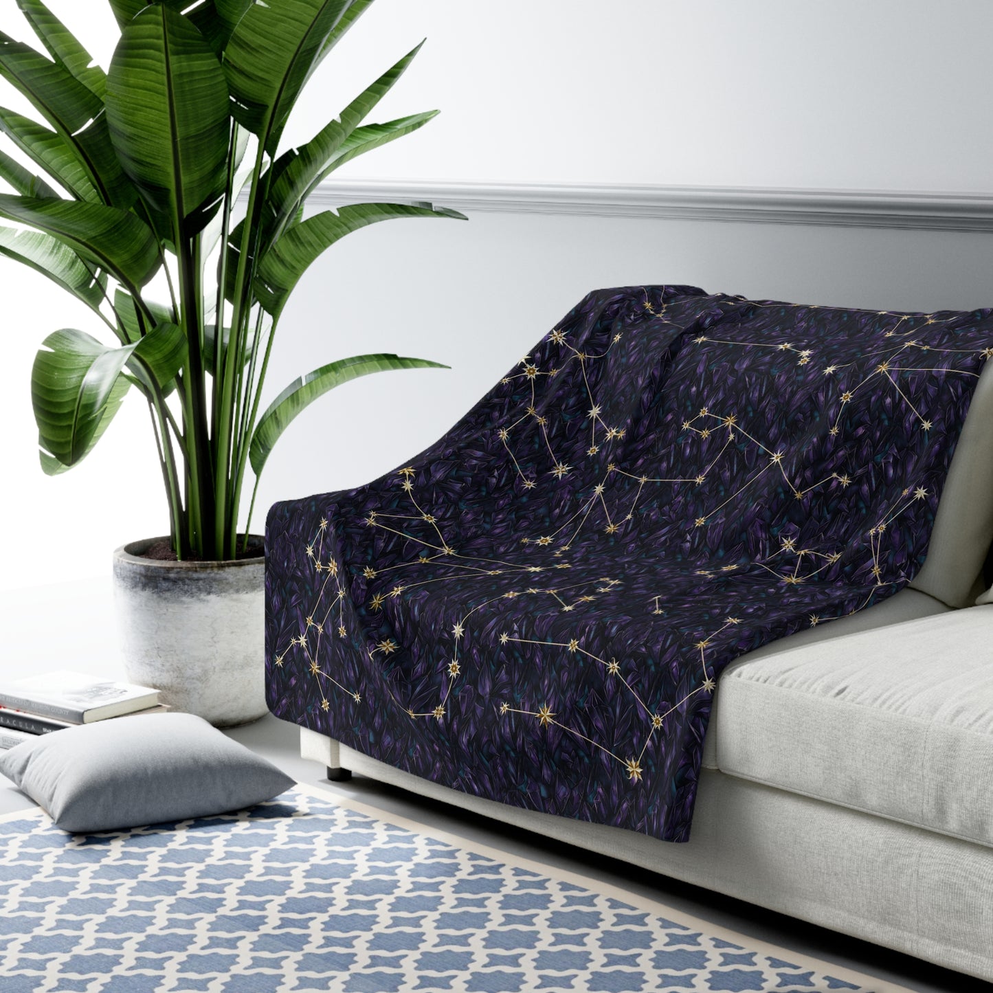 Sherpa Fleece Blanket - Zodiac Crystals